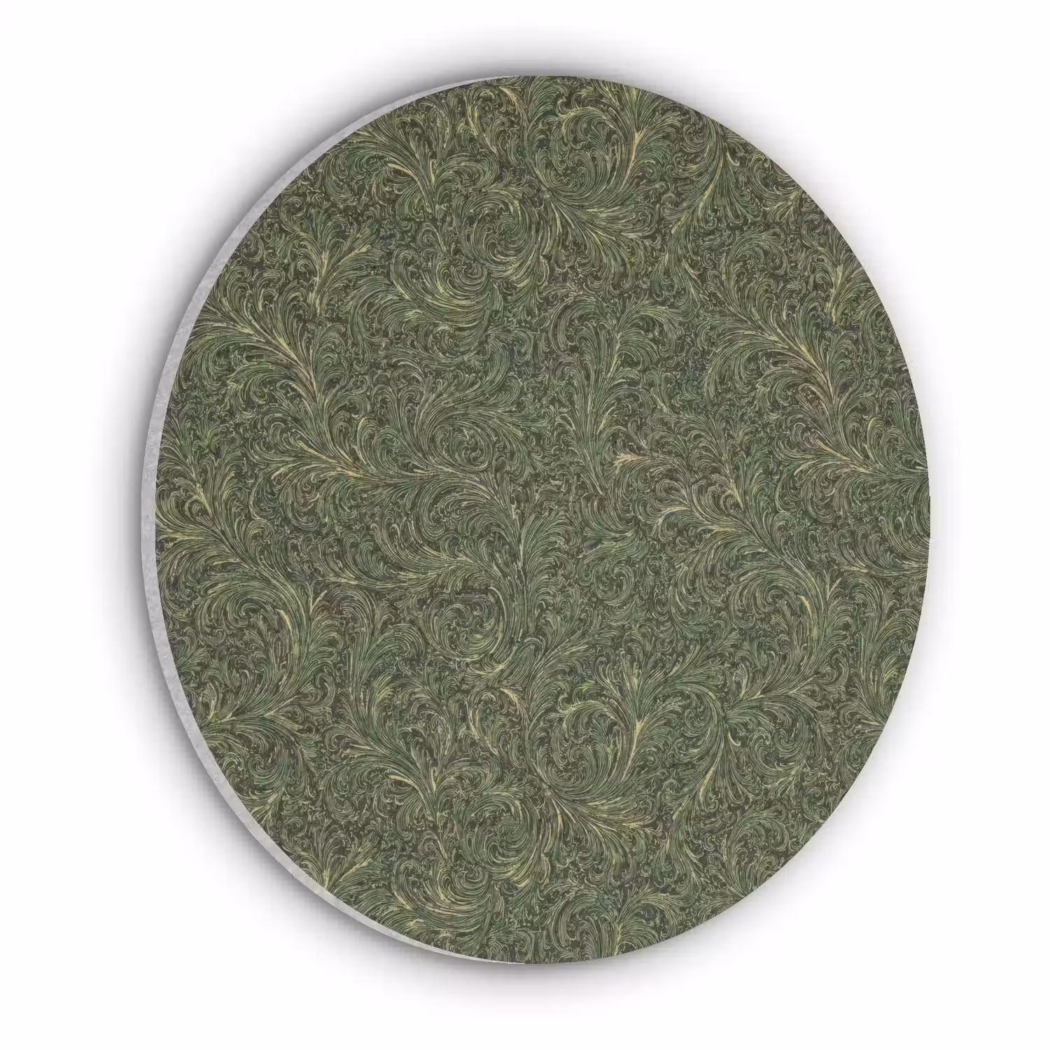 Donker - Groen - Krullend - Botanisch Akoestische PET Vilt - Rond klein 838 -3d