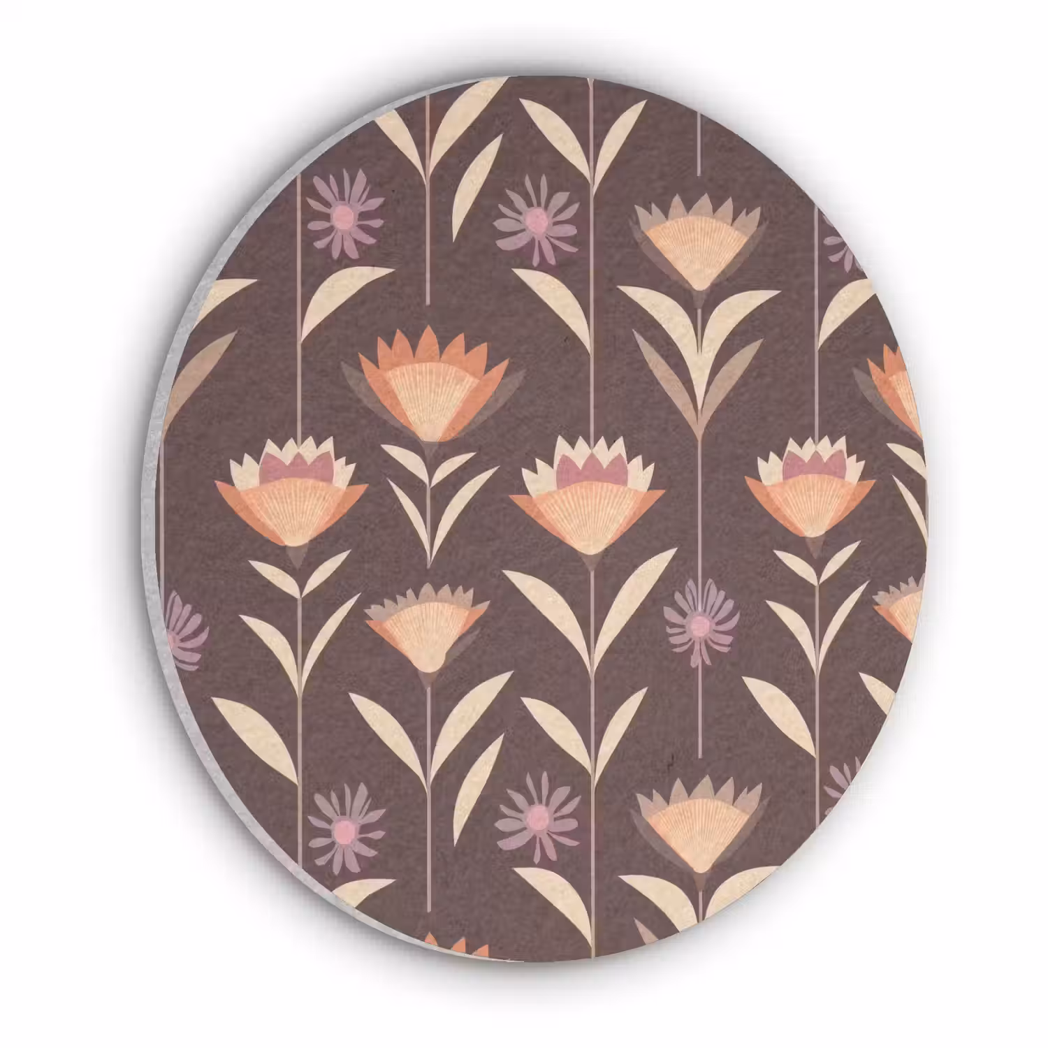 Elegant - Retro - Bruin Akoestische PET Vilt - Rond klein 838 -3d