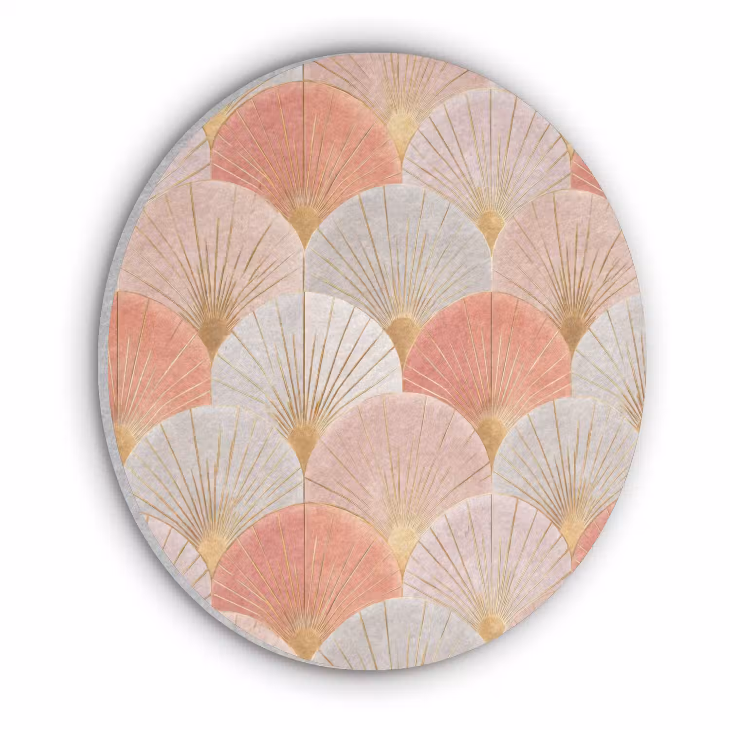 Waaiers - Goud - Roze Akoestische PET Vilt - Rond klein 838 -3d