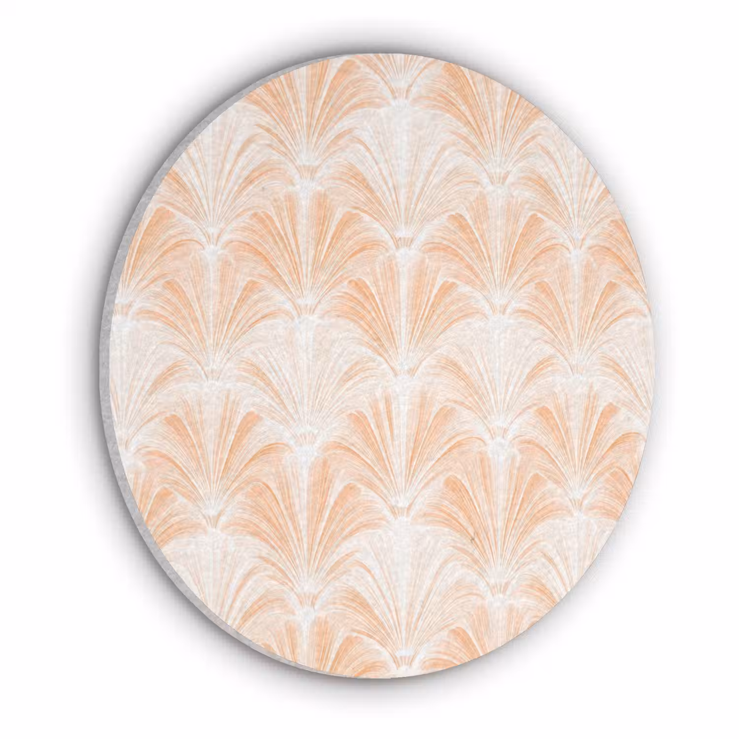 Waaier - Patroon - Perzik Akoestische PET Vilt - Rond klein 838 -3d