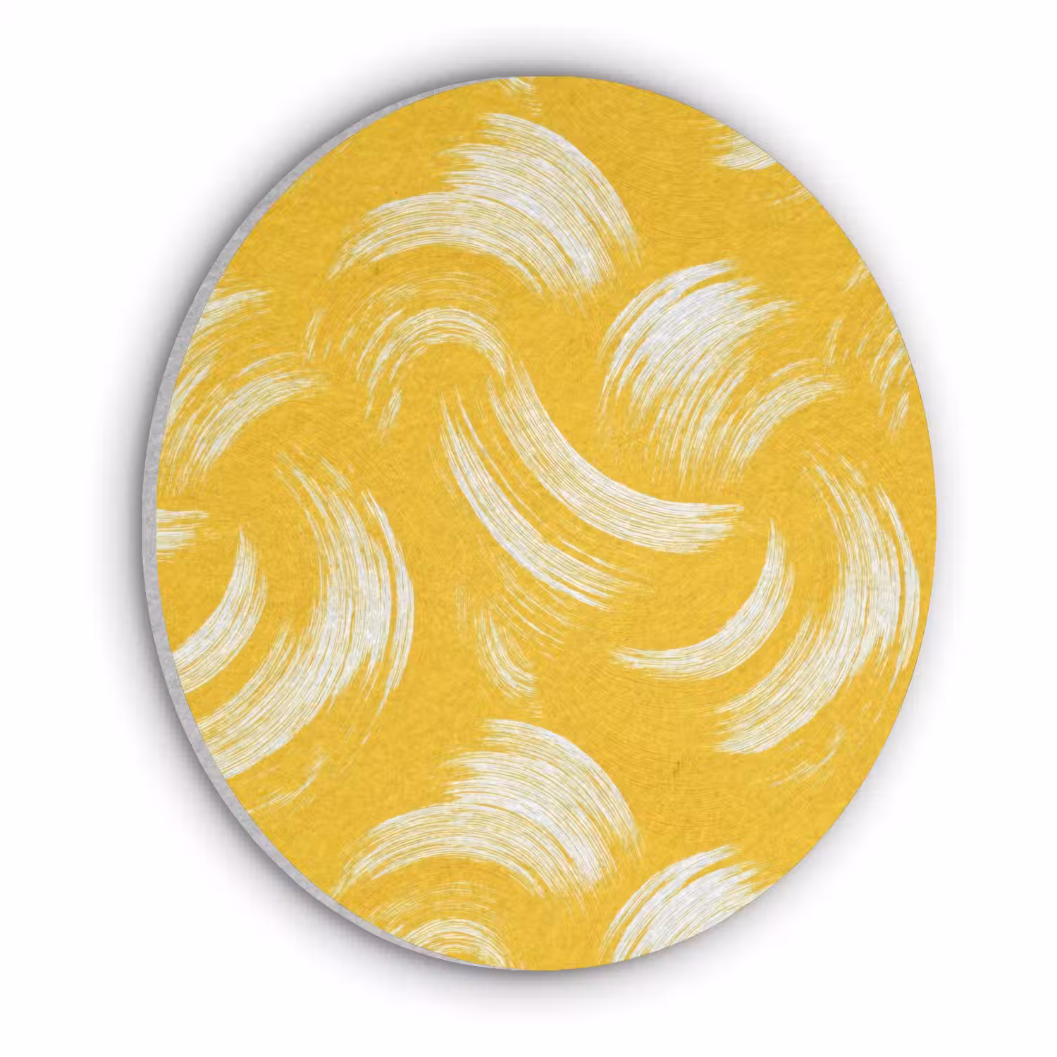 Verfstreken - Abstract - Dynamisch - Geel Akoestische PET Vilt - Rond klein 838 -3d