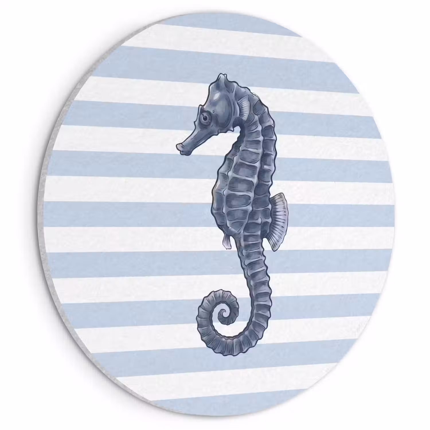Vis - Oceaan - Illustratie - Blauw - Strepen Akoestische PET Vilt - Rond klein -3d