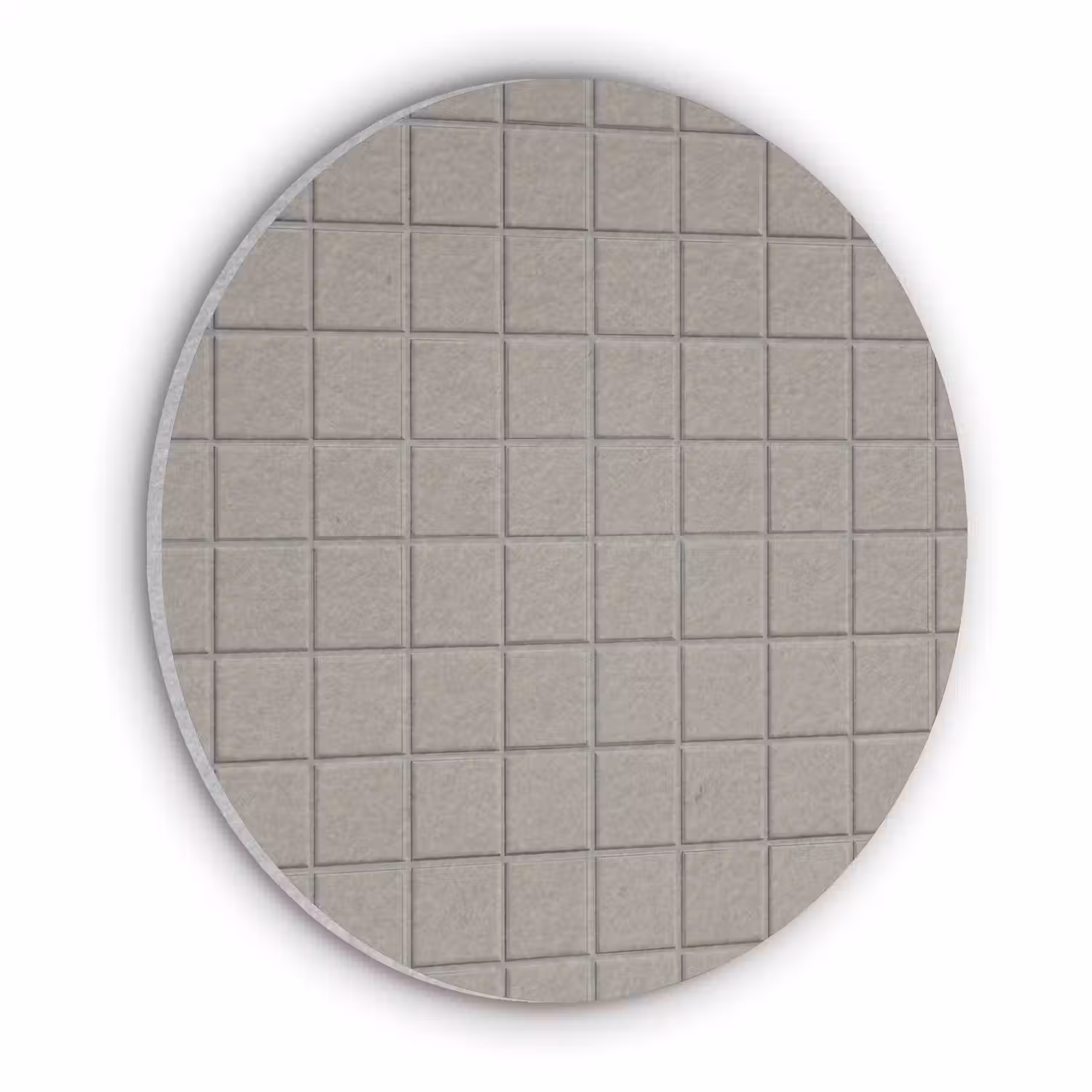 Tegel - Patroon Kiezel - Grijs Akoestische PET Vilt - Rond klein 838 -3d