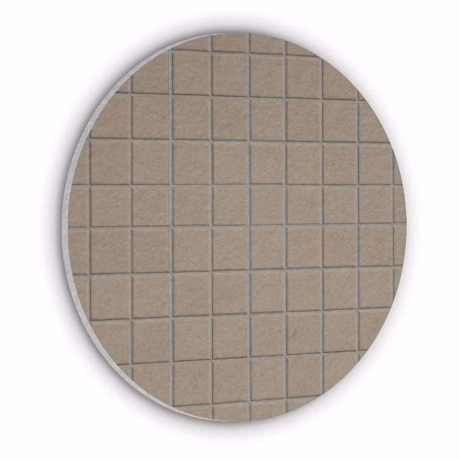 Tegel - Patroon - Taupe Akoestische PET Vilt - Rond klein 838 -3d
