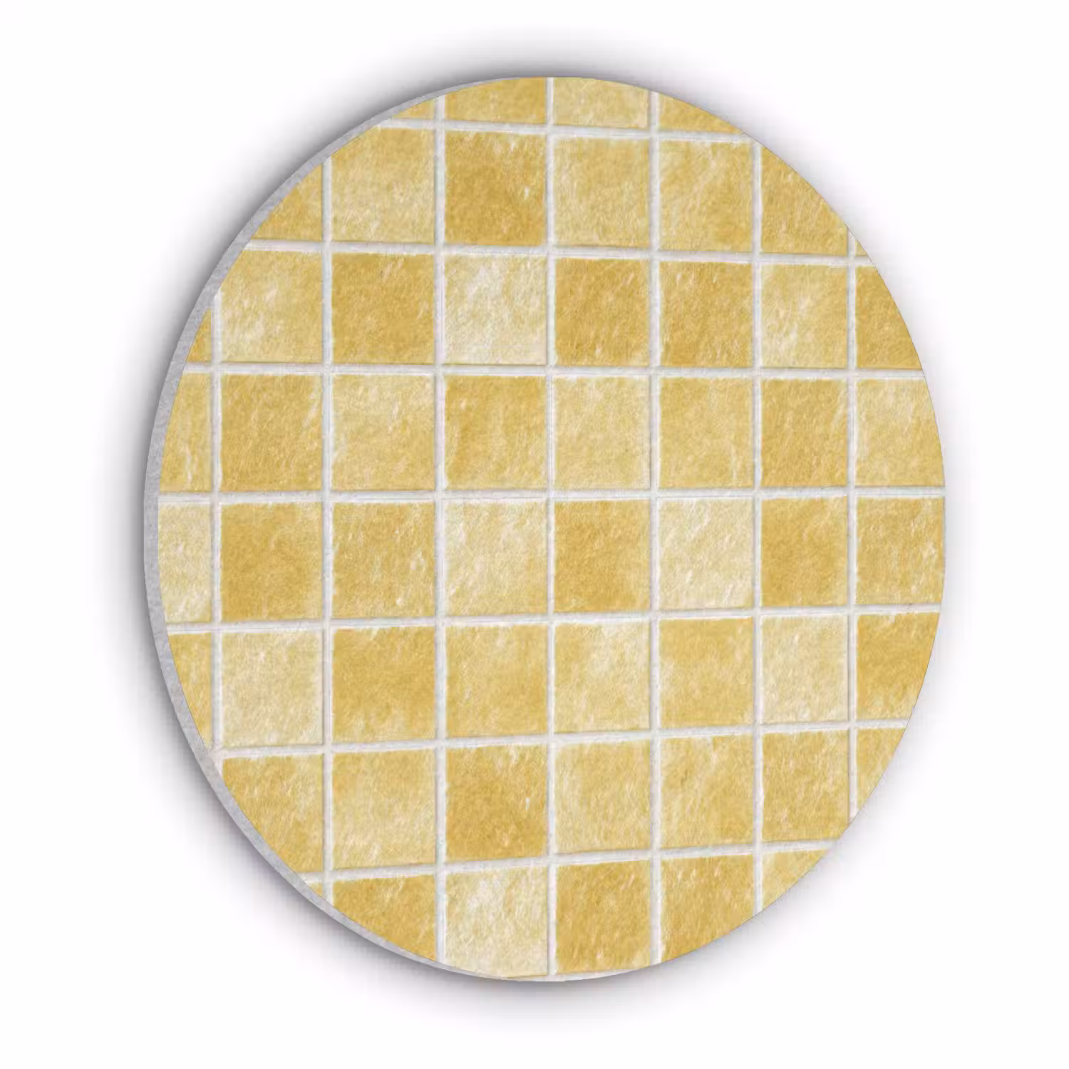 Tegels - Mozaïek - Textuur - Goudgeel Akoestische PET Vilt - Rond klein 838 -3d