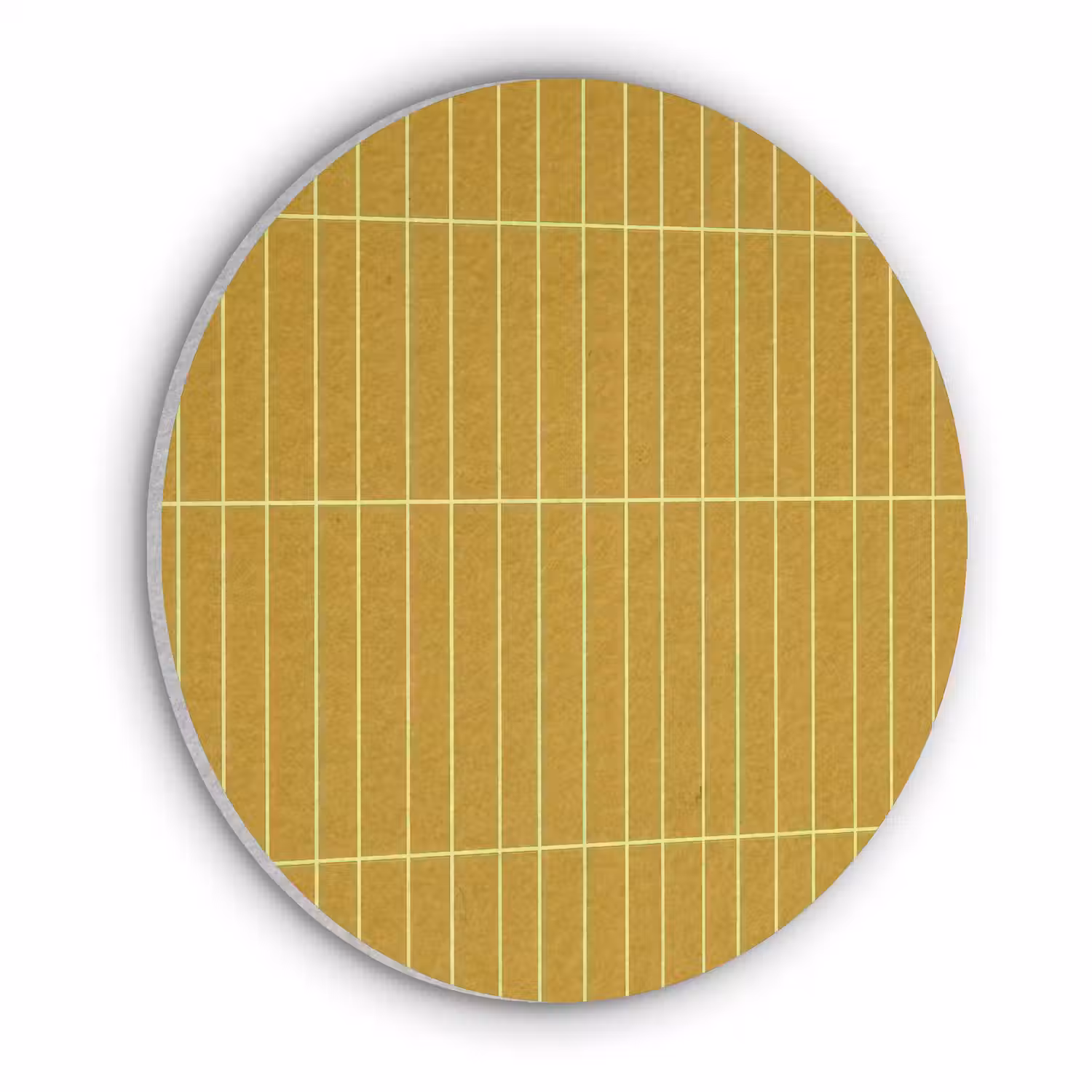 Tegels - Verticaal - Mosterdgeel Akoestische PET Vilt - Rond klein 838 -3d