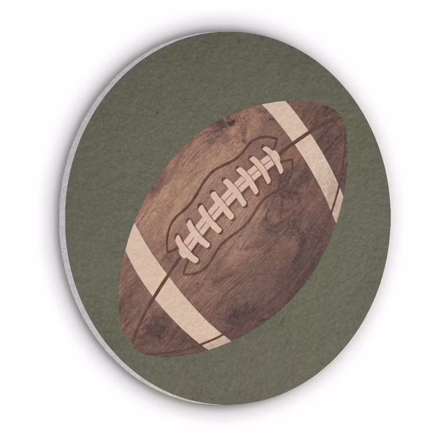 Football - Hout - Sport - Groen Akoestische PET Vilt - Rond klein -3d