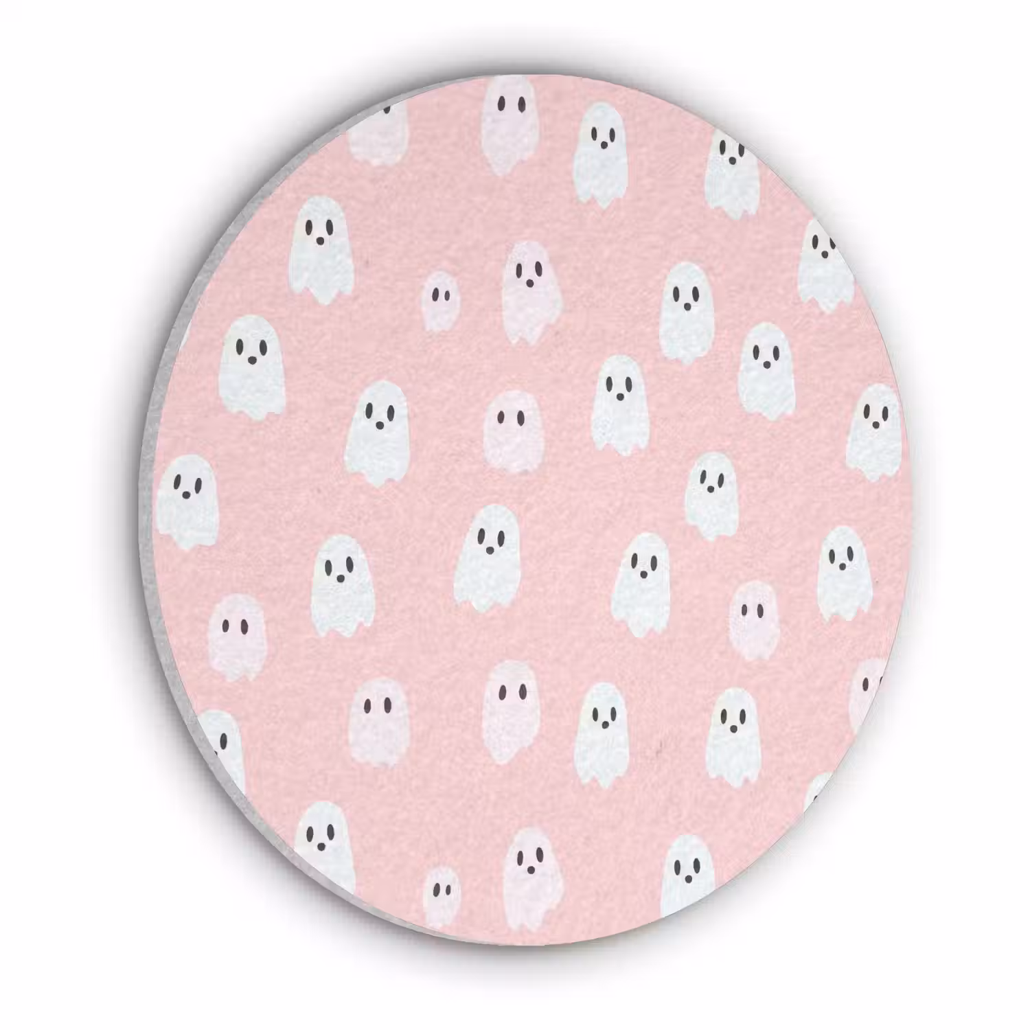 Spookjes - Patroon - Roze Akoestische PET Vilt - Rond klein 838 -3d