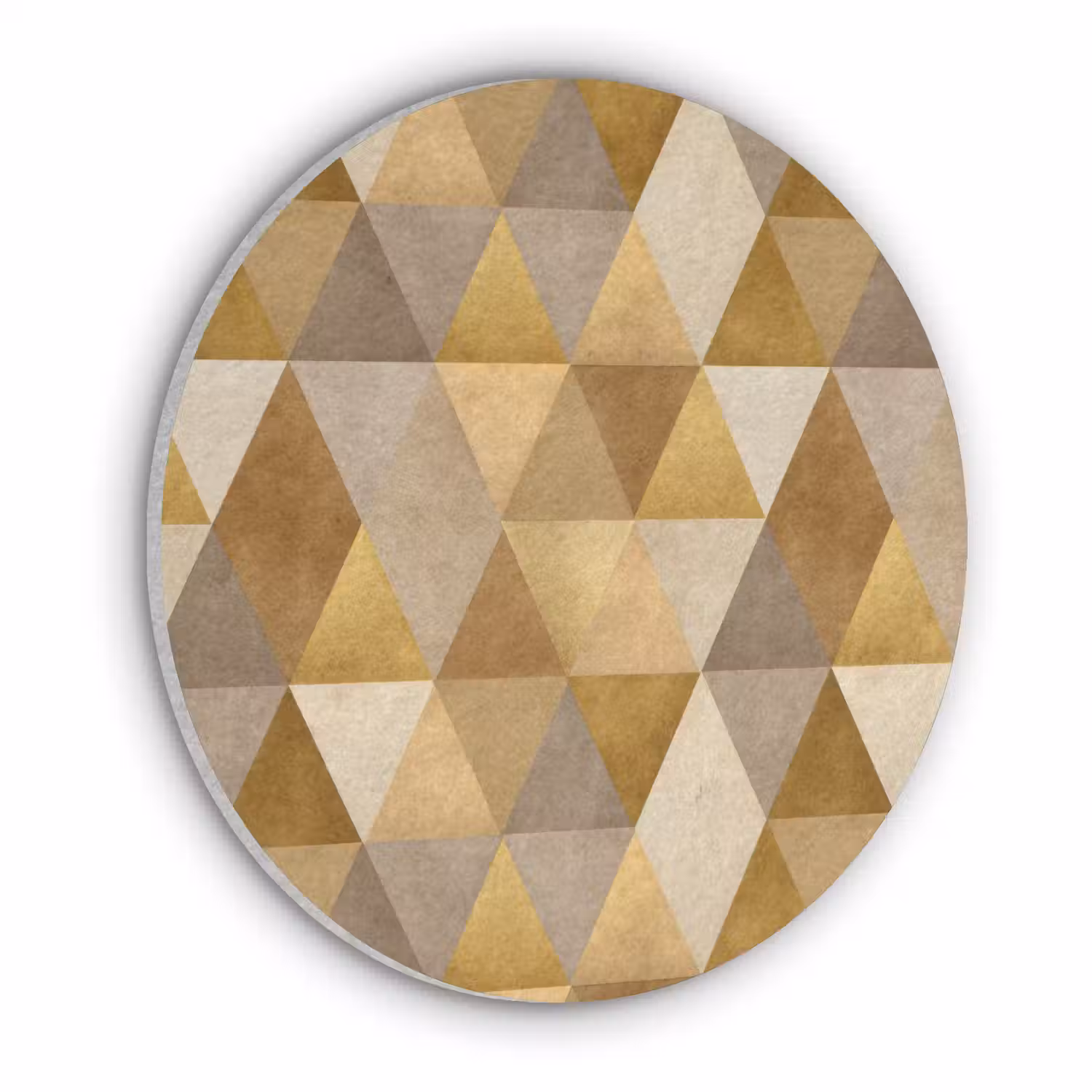 Geometrisch - Driehoek - Goud Akoestische PET Vilt - Rond klein 838 -3d