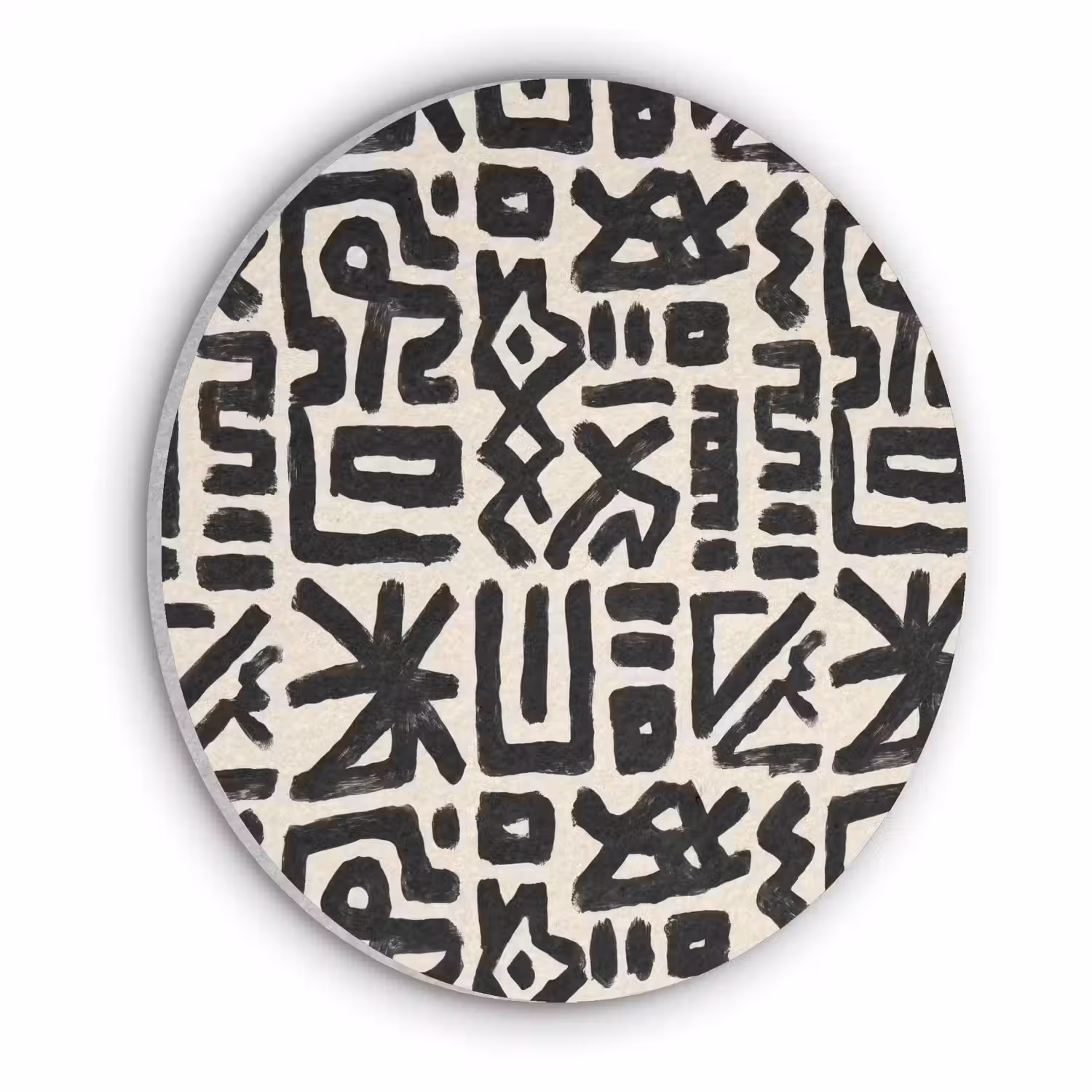 Geometrisch - Figuren - Zwart Akoestische PET Vilt - Rond klein 838 -3d