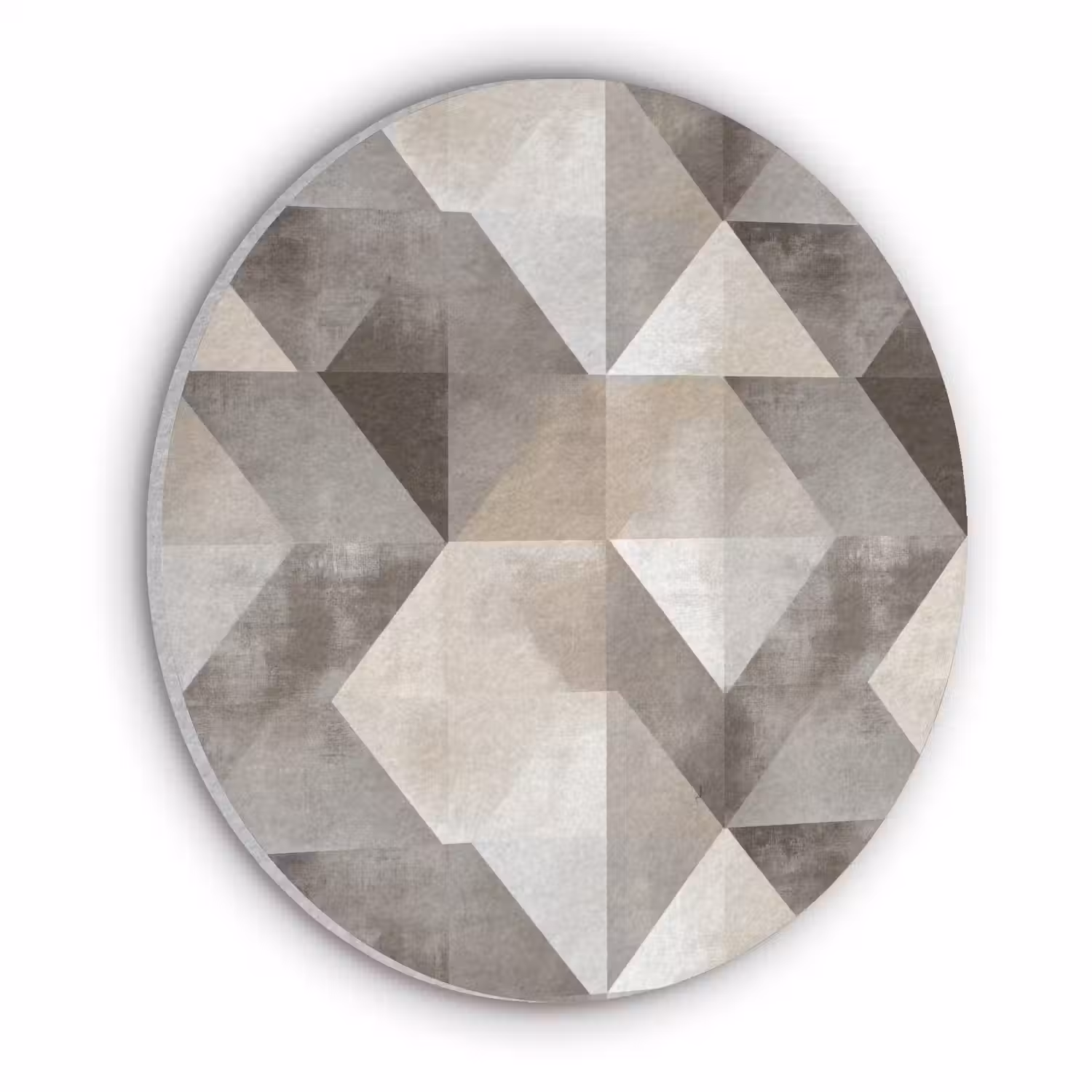 Geometrisch - Motief - Aardetinten Akoestische PET Vilt - Rond klein 838 -3d