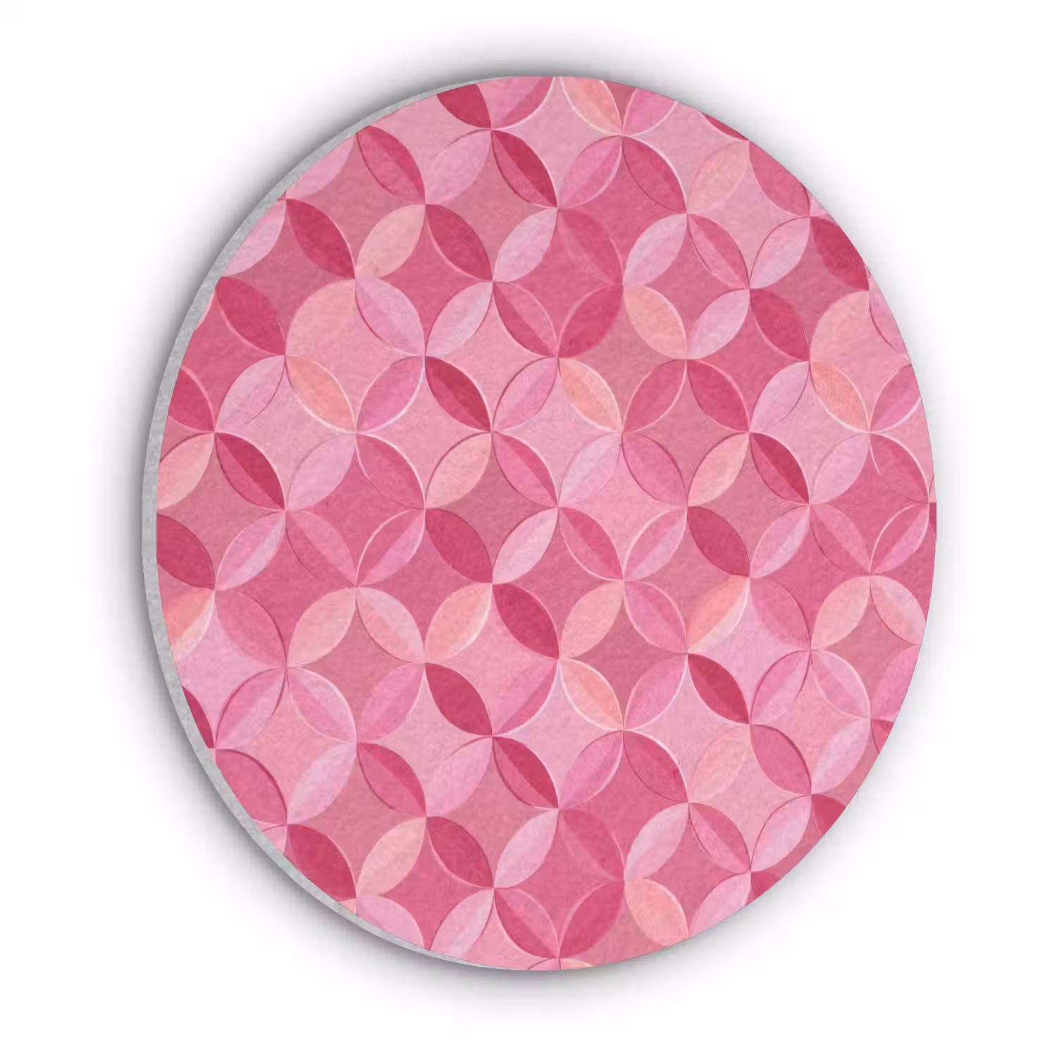 Geometrisch - Mozaïek - Modern - Roze Akoestische PET Vilt - Rond klein 838 -3d
