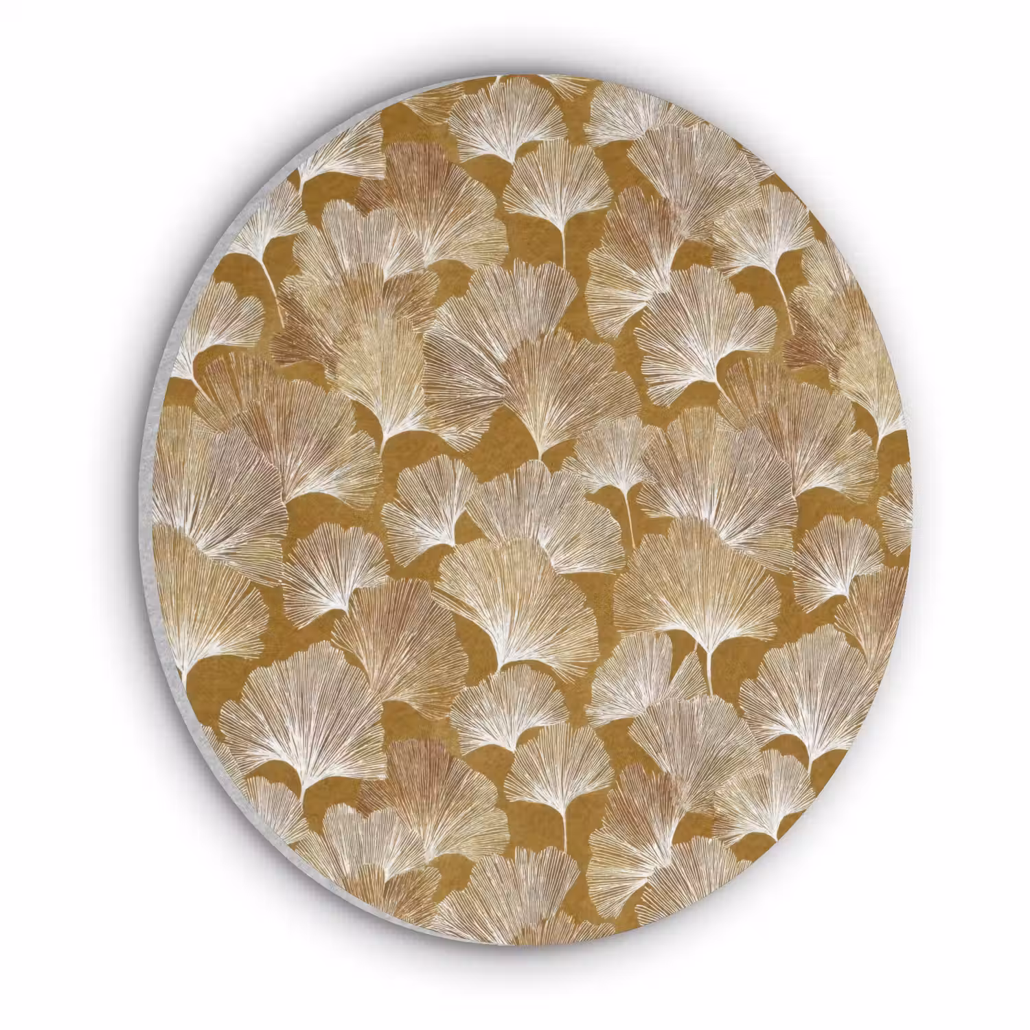 Ginkgo - Bladeren - Goud Akoestische PET Vilt - Rond klein 838 -3d