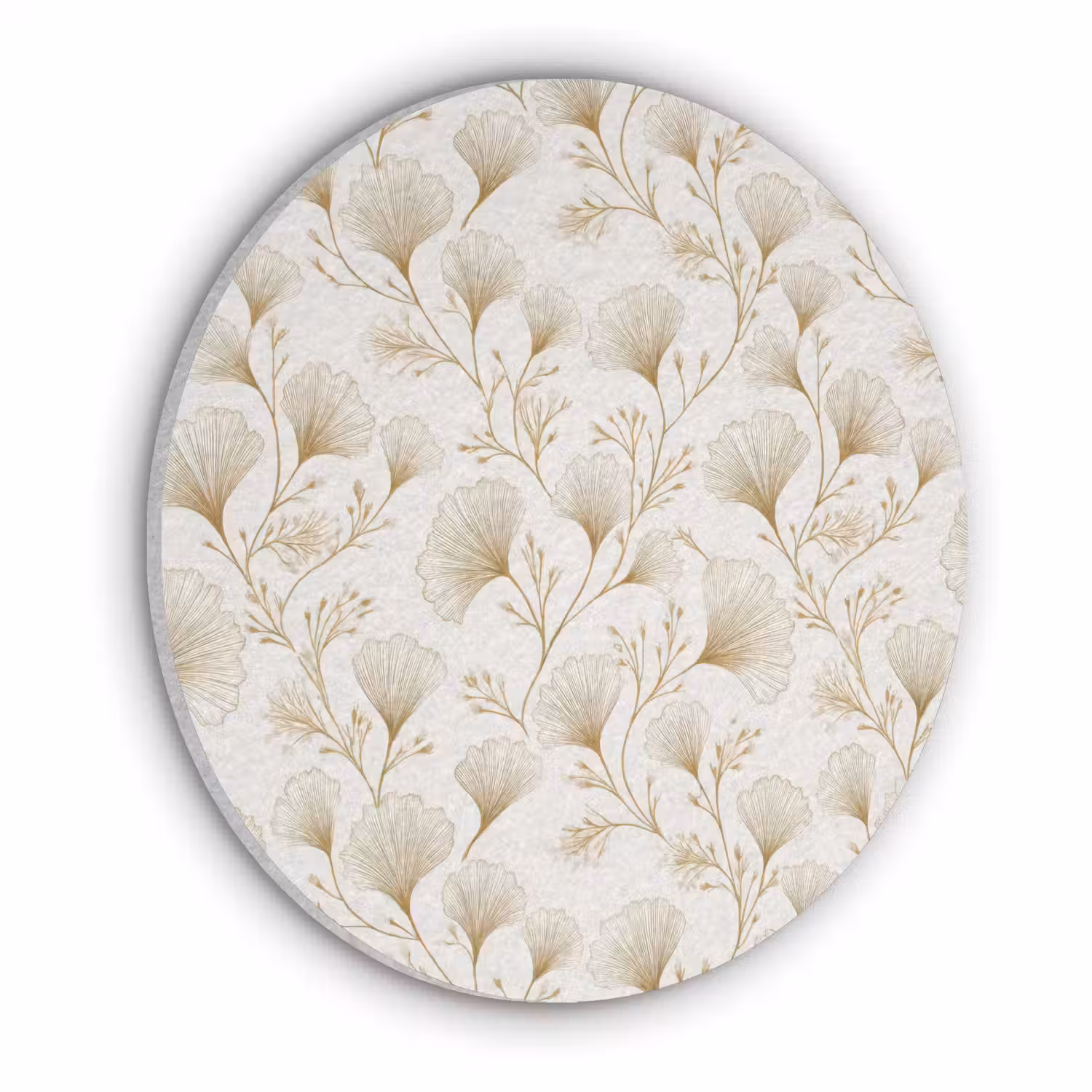 Ginkgo - Takken - Goud Akoestische PET Vilt - Rond klein 838 -3d