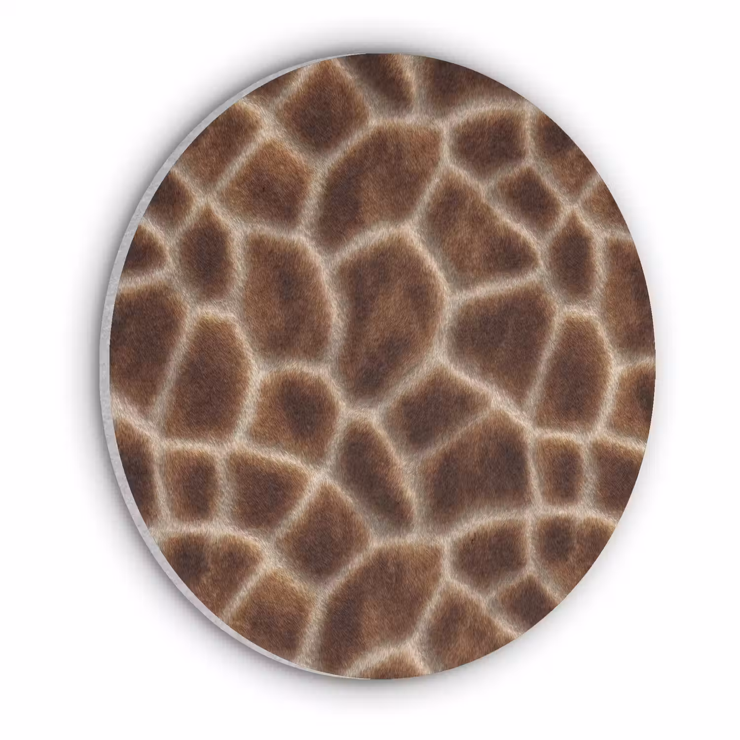 Giraf - Bruin - Vacht Akoestische PET Vilt - Rond klein 838 -3d