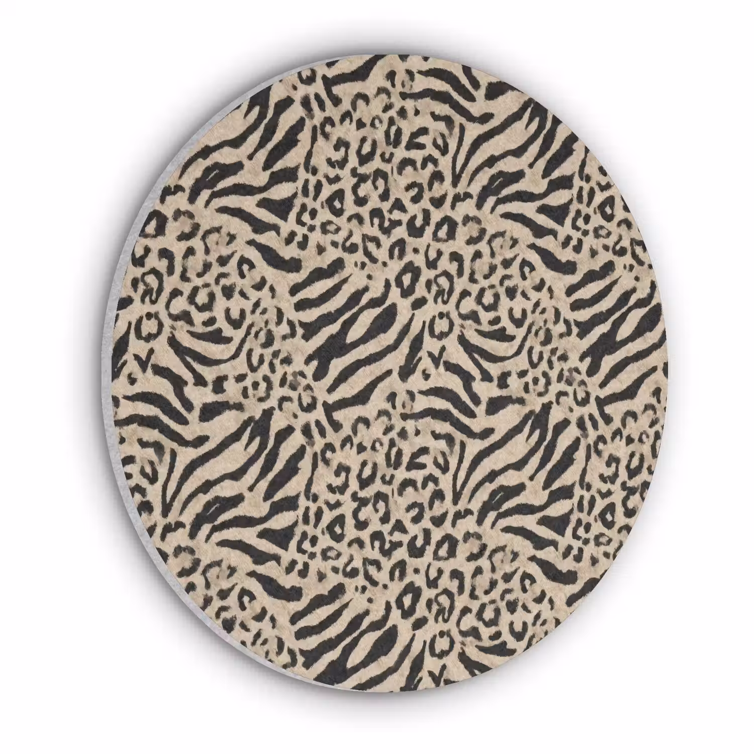 Giraf - Zebra - Motief - Bruin Akoestische PET Vilt - Rond klein 838 -3d