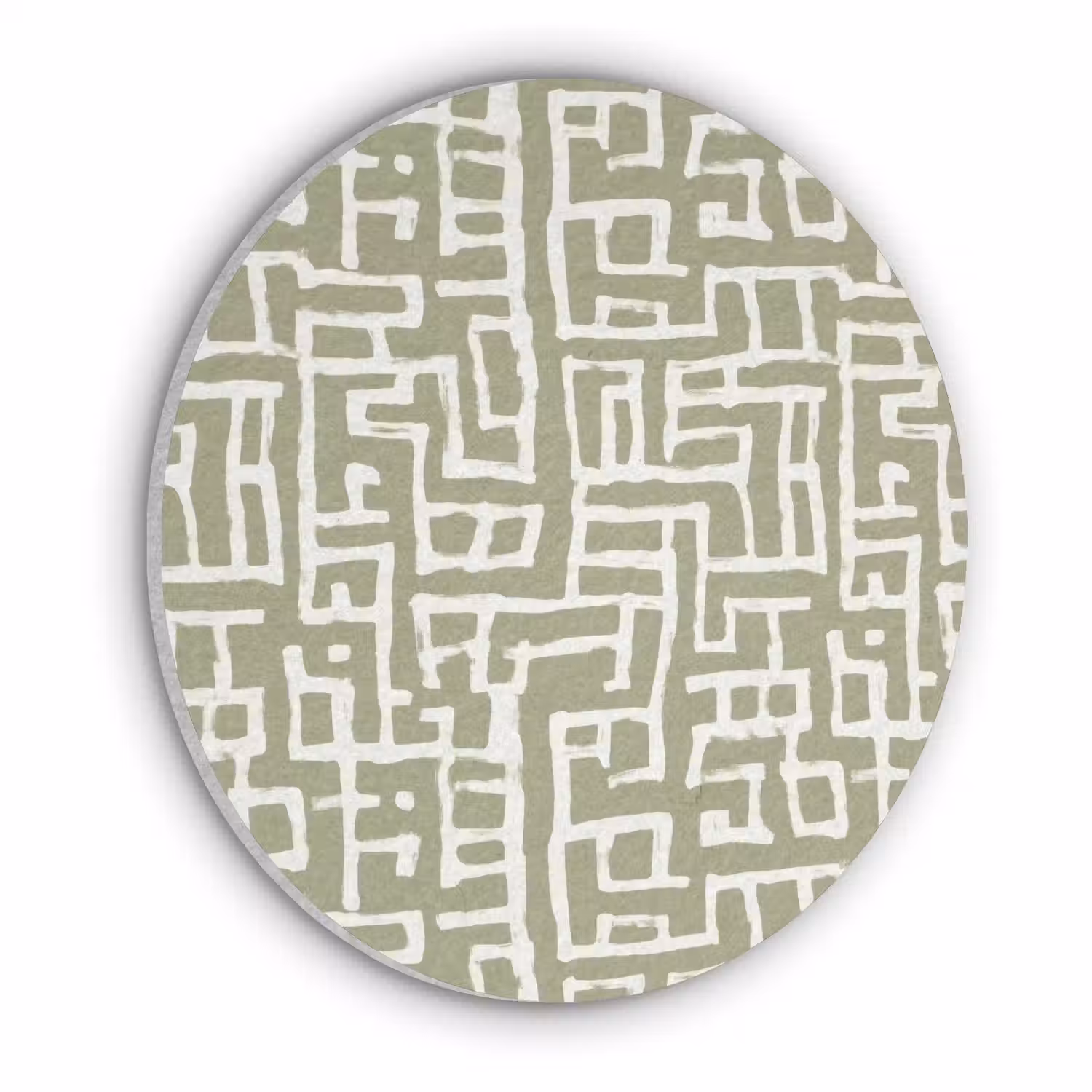 Grafisch - Patroon - Groen Akoestische PET Vilt - Rond klein 838 -3d