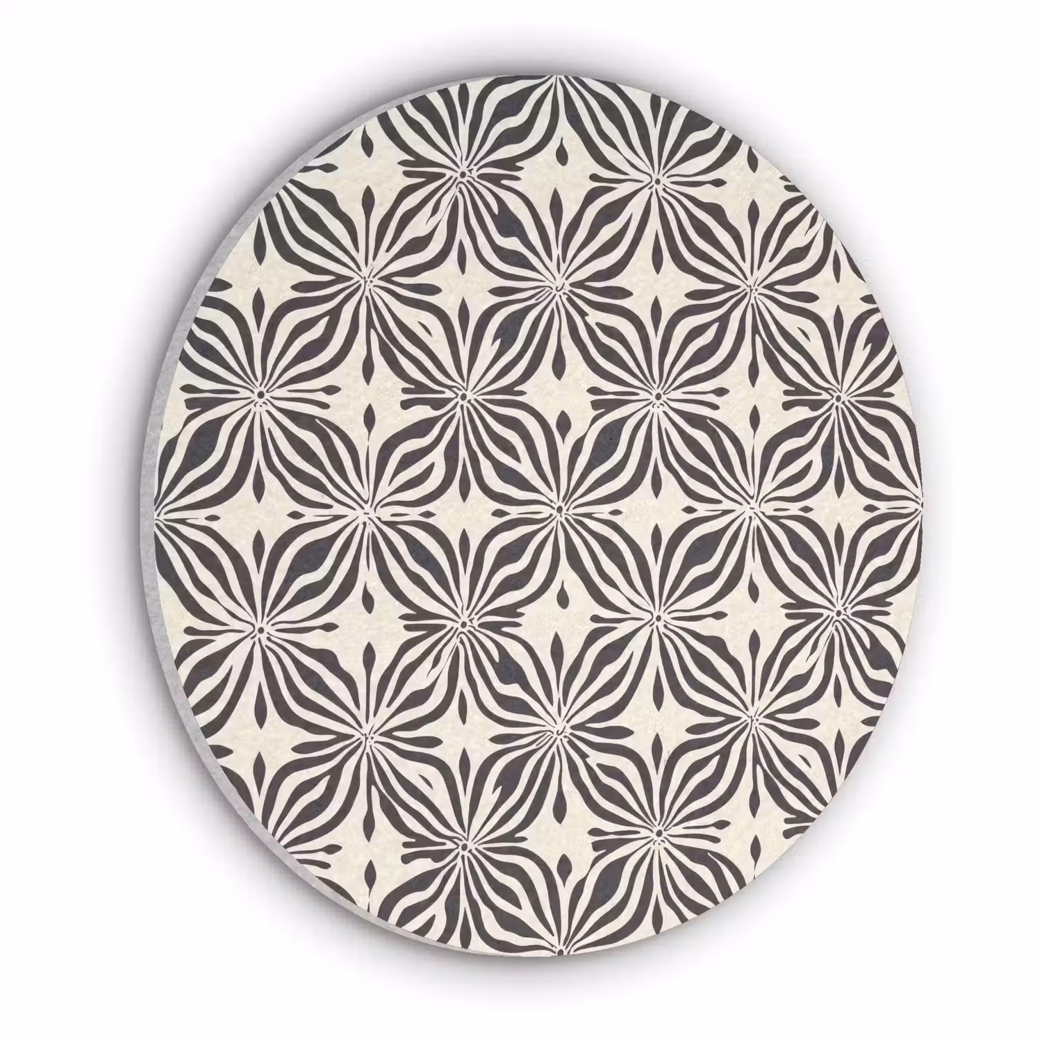 Grafisch - Patroon - Zwart Akoestische PET Vilt - Rond klein 838 -3d