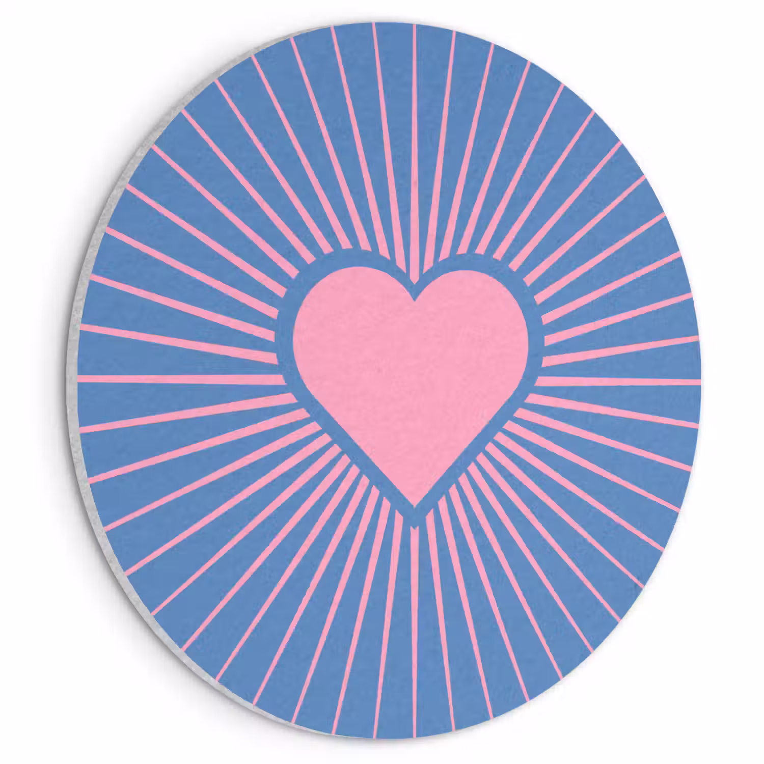 Hart - Stralen - Liefde - Modern - Roze Akoestische PET Vilt - Rond klein -3d