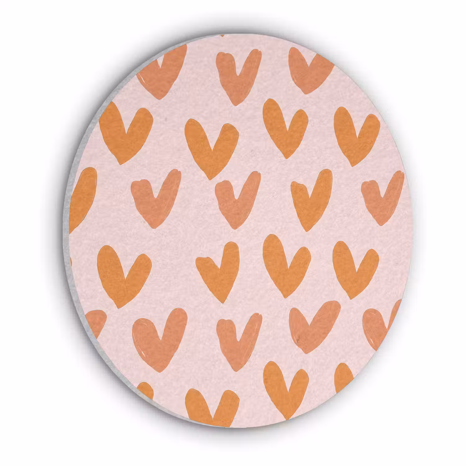Hartjes - Getekend - Oranje Akoestische PET Vilt - Rond klein 838 -3d