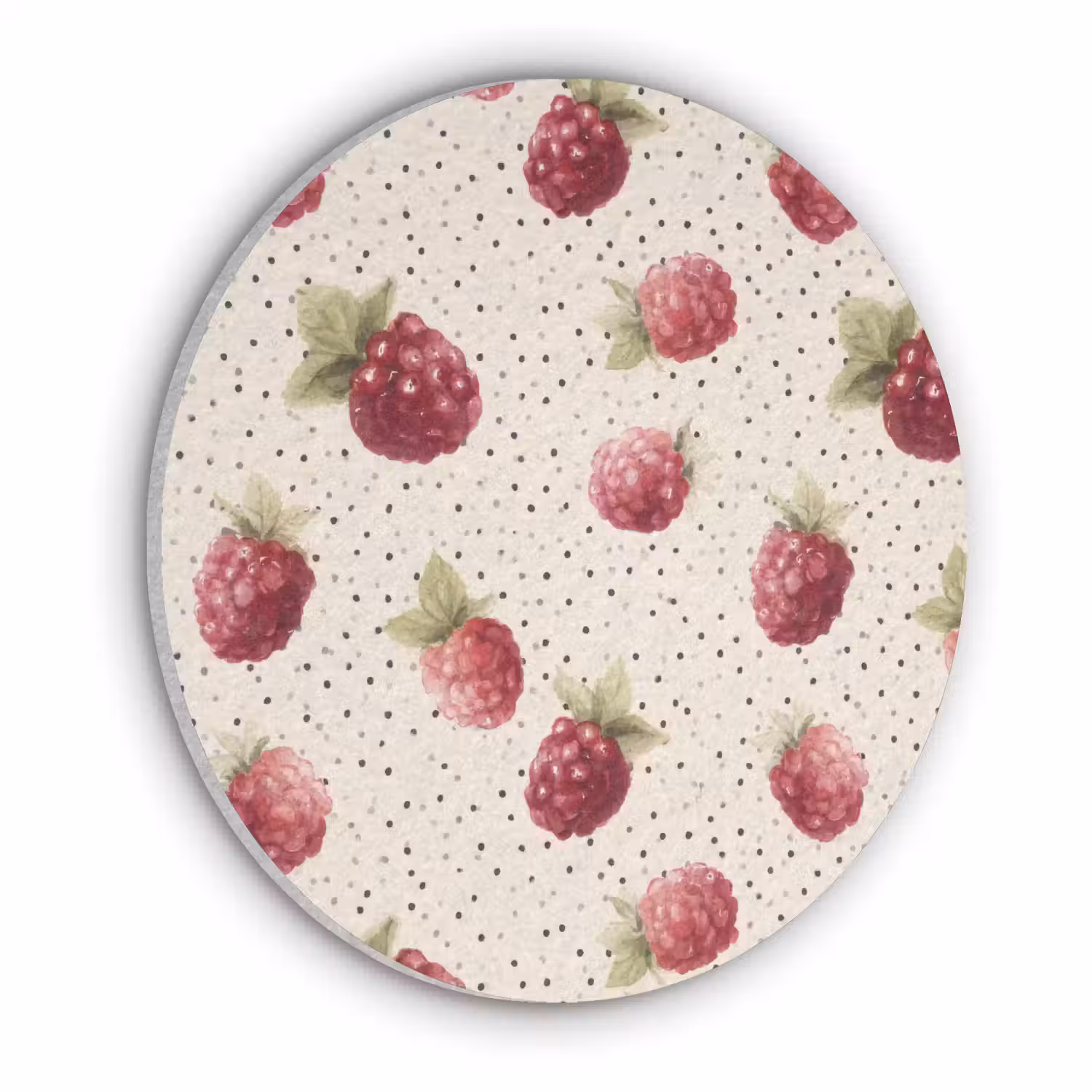 Framboos - Stippen - Rood Akoestische PET Vilt - Rond klein 838 -3d