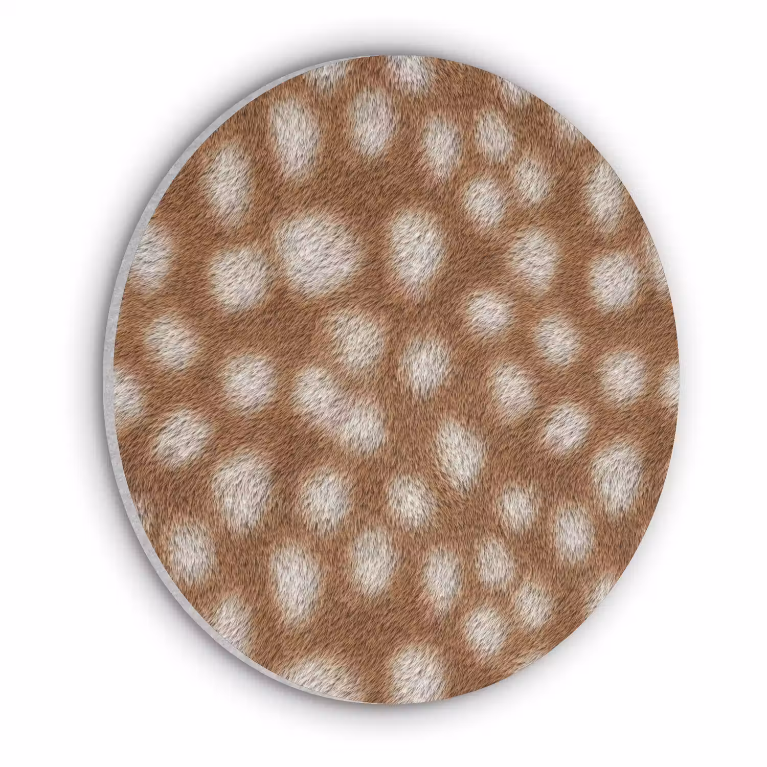 Hert - Bruin - Vacht Akoestische PET Vilt - Rond klein 838 -3d