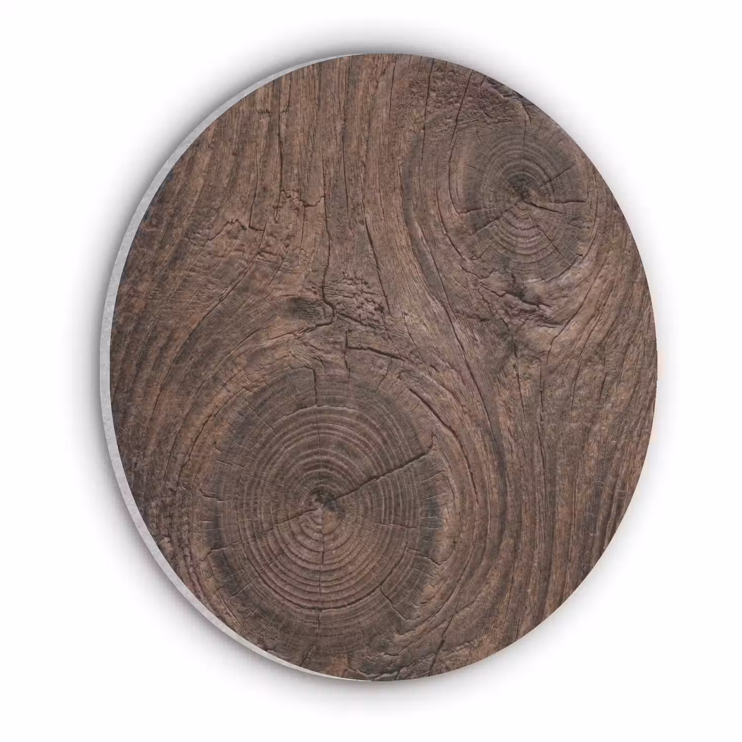 Houtnerf - Textuur - Patroon - Bruin - Rustiek Akoestische PET Vilt - Rond klein -3d