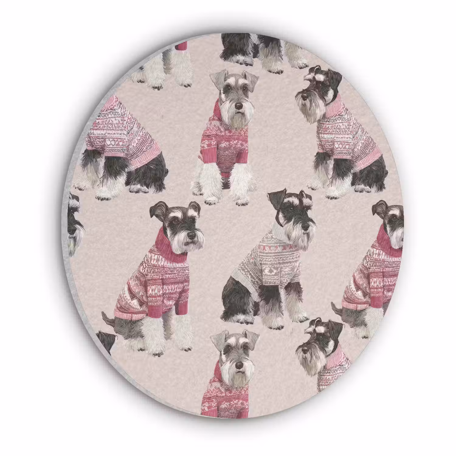 Honden - Truien - Rood Akoestische PET Vilt - Rond klein 838 -3d