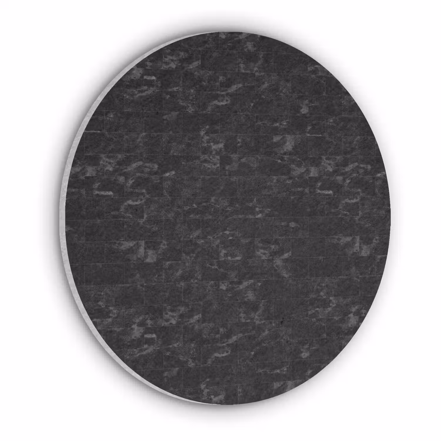 Tegels - Patroon - Marmer - Zwart Akoestische PET Vilt - Rond klein 838 -3d