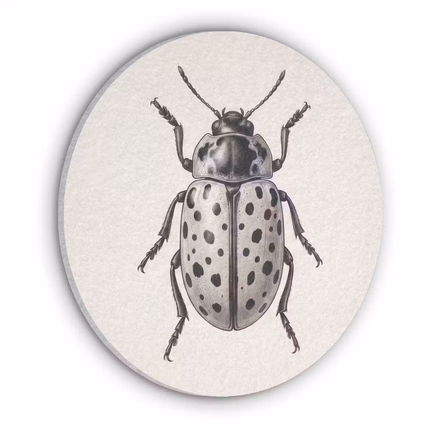 Kever - Insect - Vintage Akoestische PET Vilt - Rond klein -3d