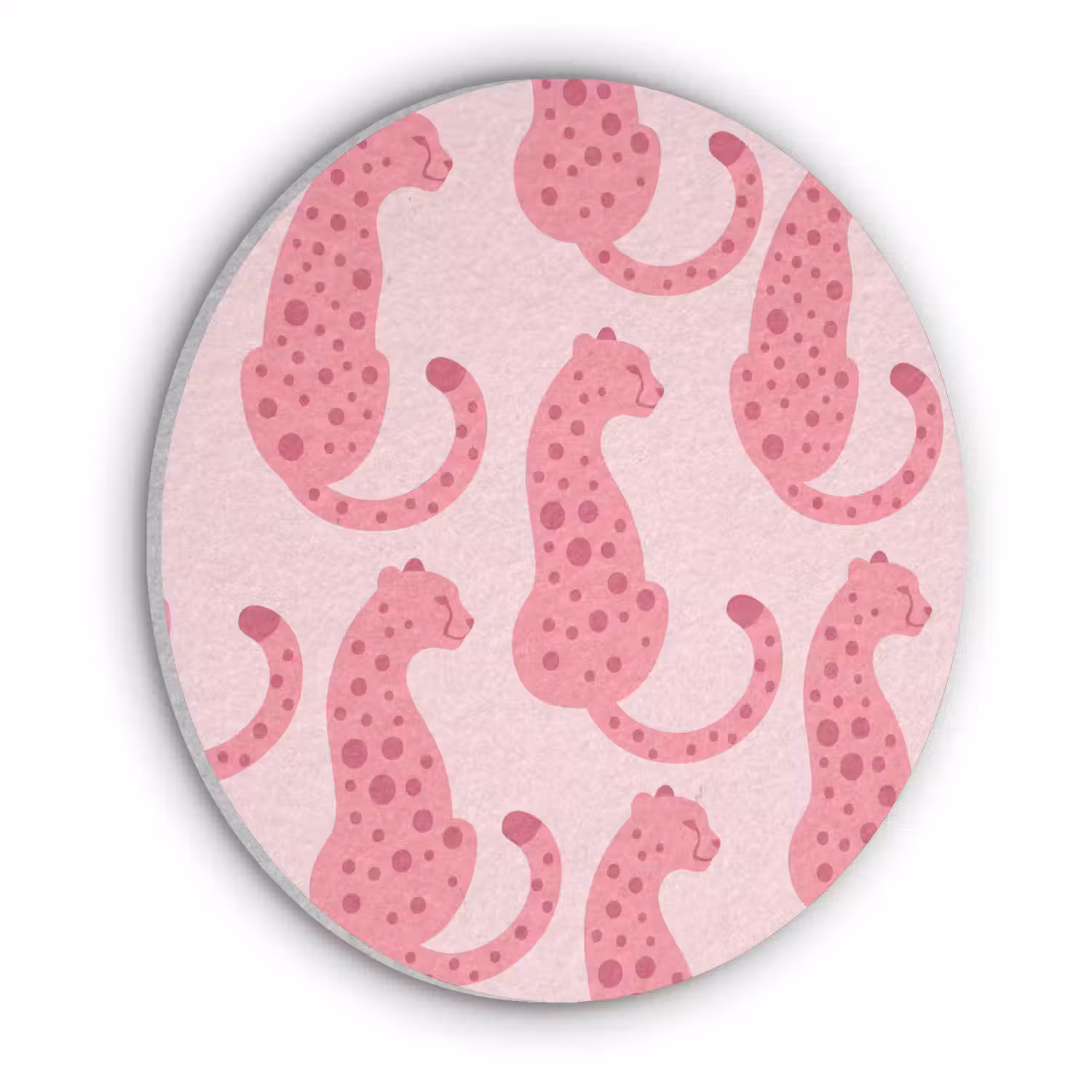 Kat - Gevlekt - Dieren - Patroon - Roze Akoestische PET Vilt - Rond klein -3d