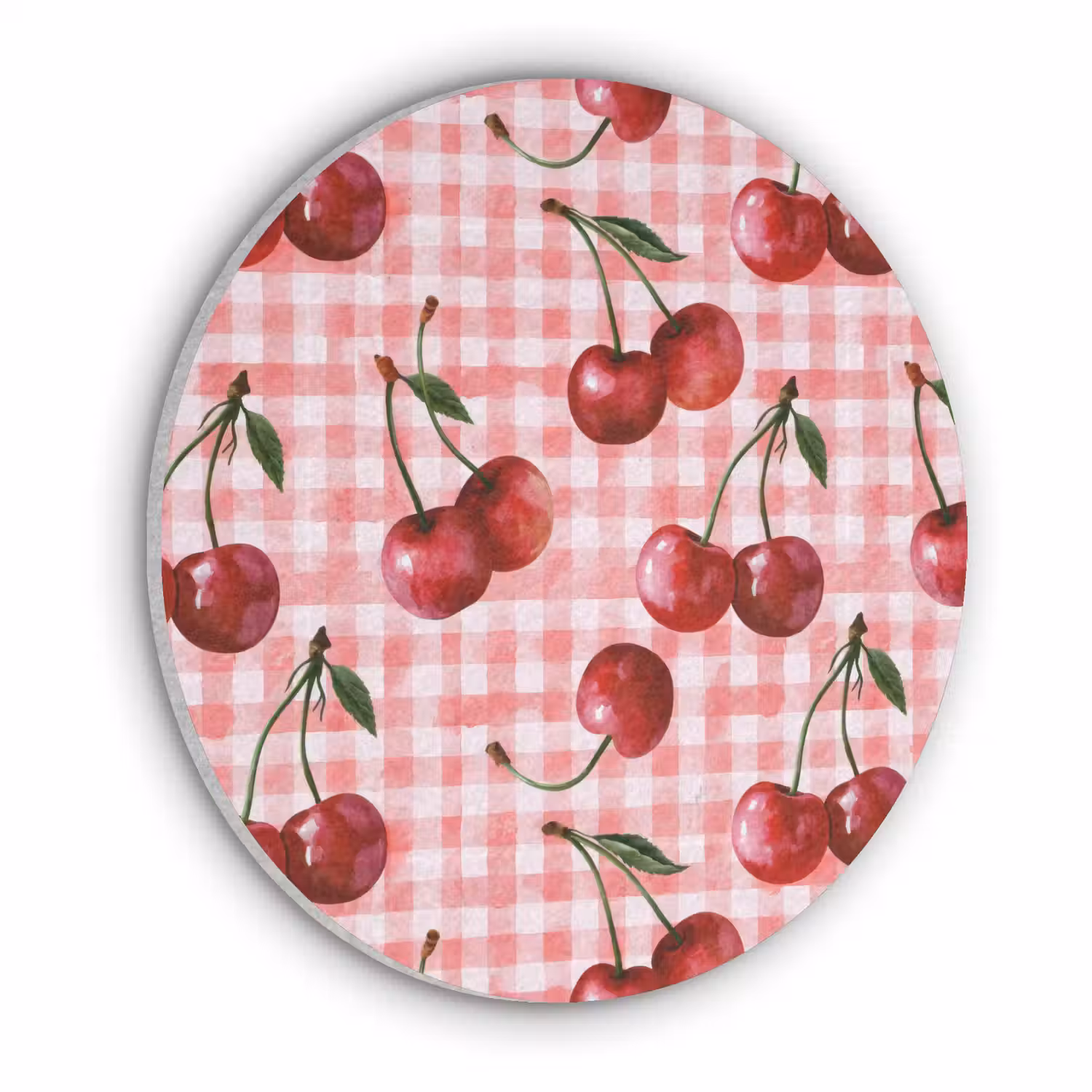 Kersen - Blokken - Rood Akoestische PET Vilt - Rond klein 838 -3d