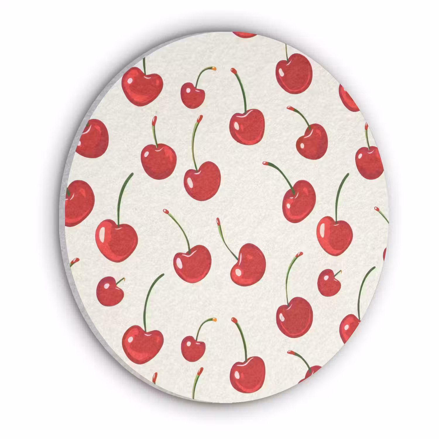 Kersen - Minimalistisch - Rood Akoestische PET Vilt - Rond klein 838 -3d