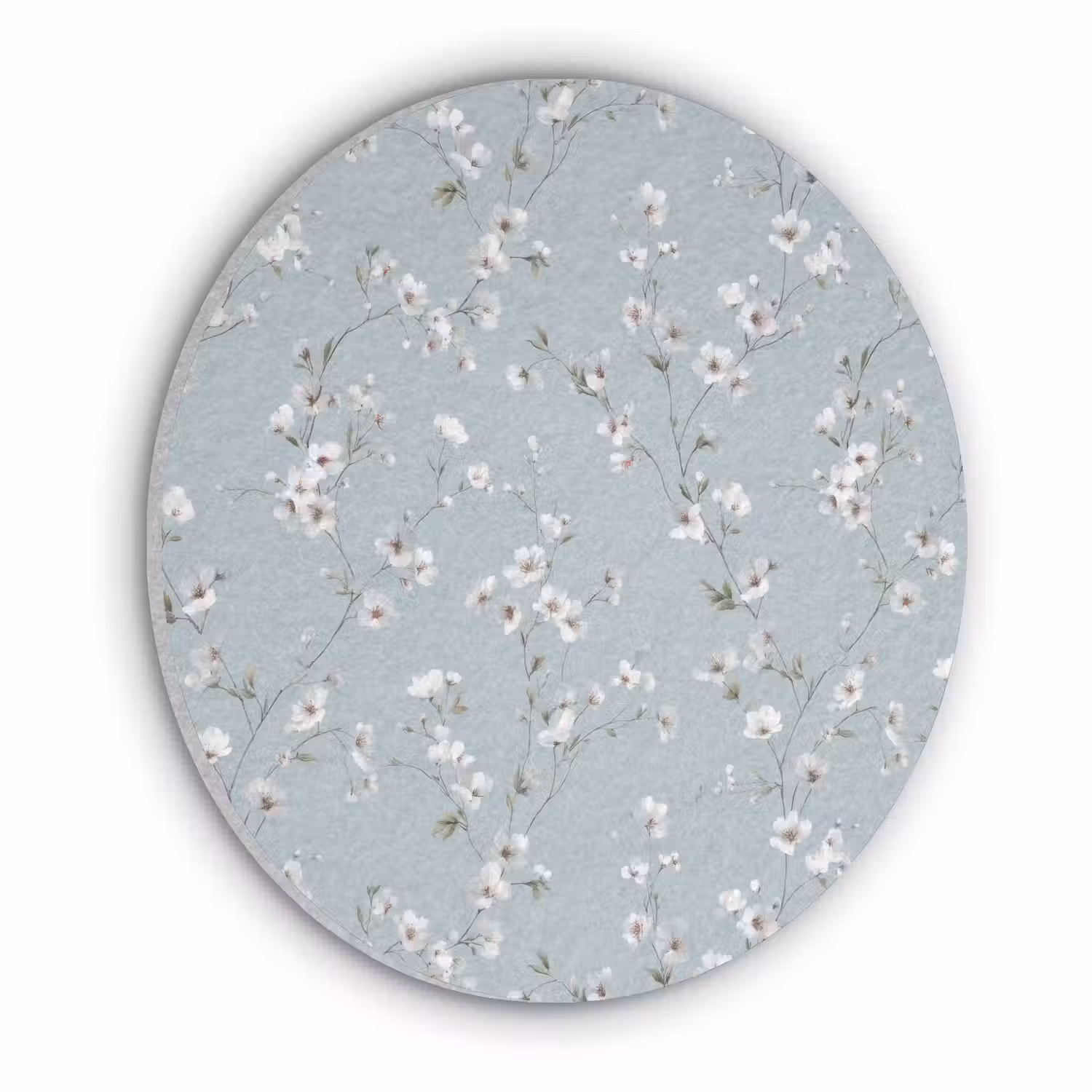 Klassiek - Bloemen - Blauw Akoestische PET Vilt - Rond klein 838 -3d