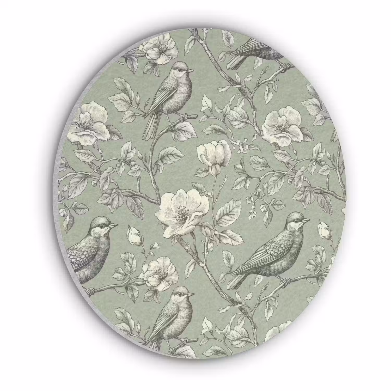 Klassiek - Botanisch - Groen Akoestische PET Vilt - Rond klein 838 -3d