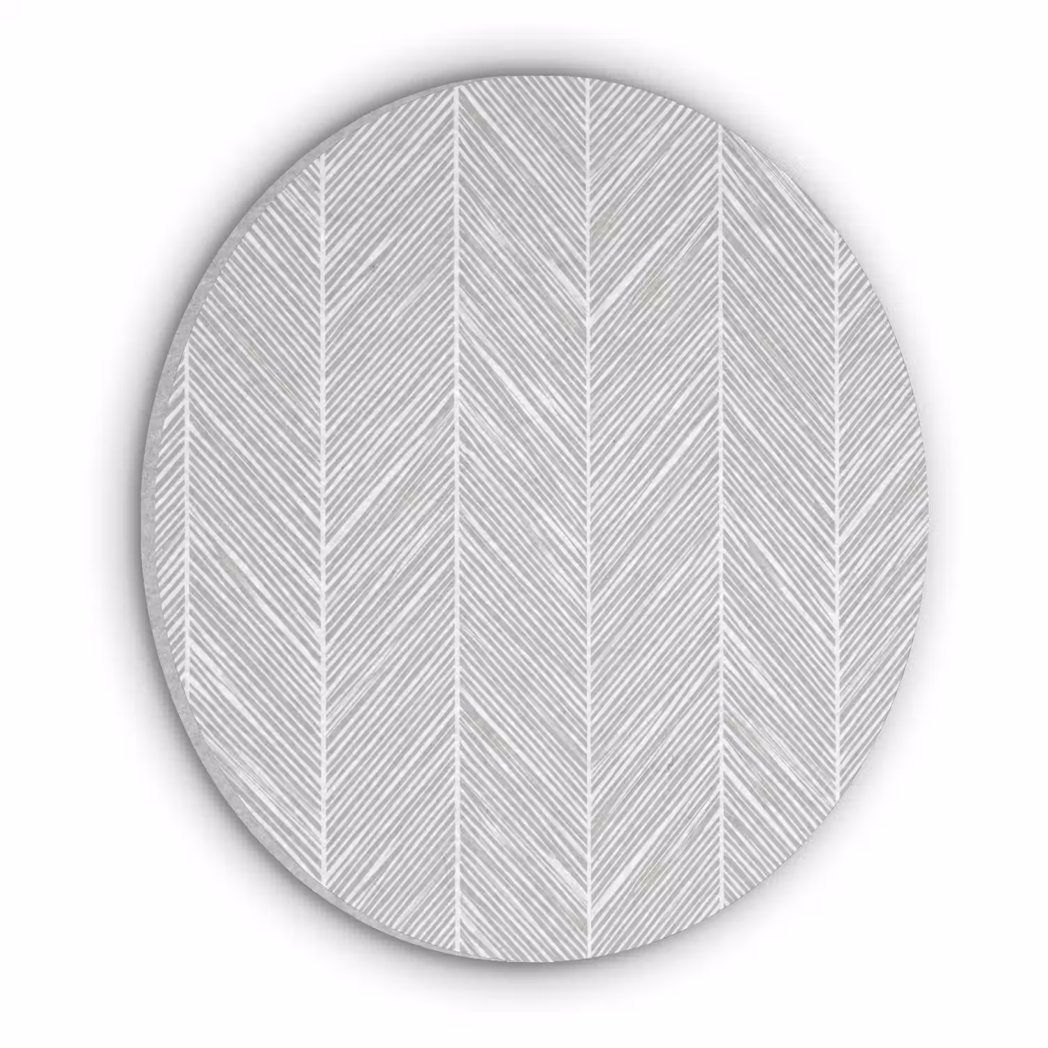 Klassiek - Visgraat - Grijs Akoestische PET Vilt - Rond klein 838 -3d