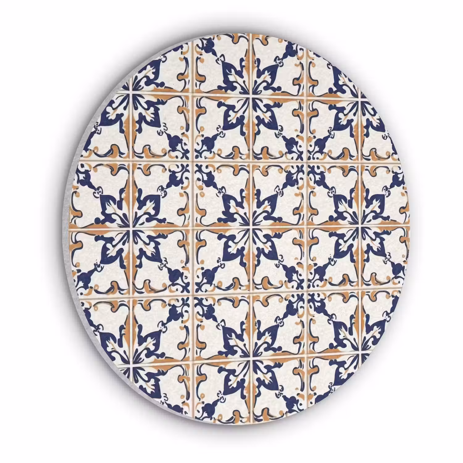 Klassiek - Patroon - Kleurrijk Akoestische PET Vilt - Rond klein 838 -3d