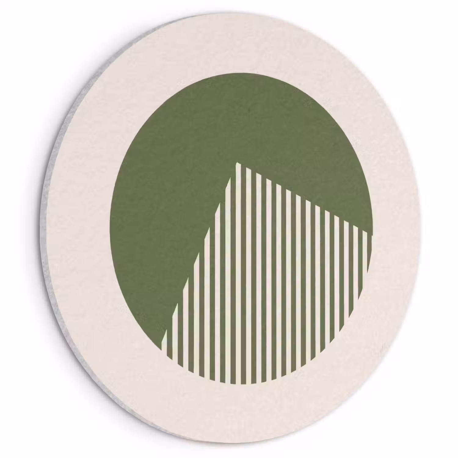 Cirkel - Strepen - Geometrisch - Abstract - Groen Akoestische PET Vilt - Rond klein -3d