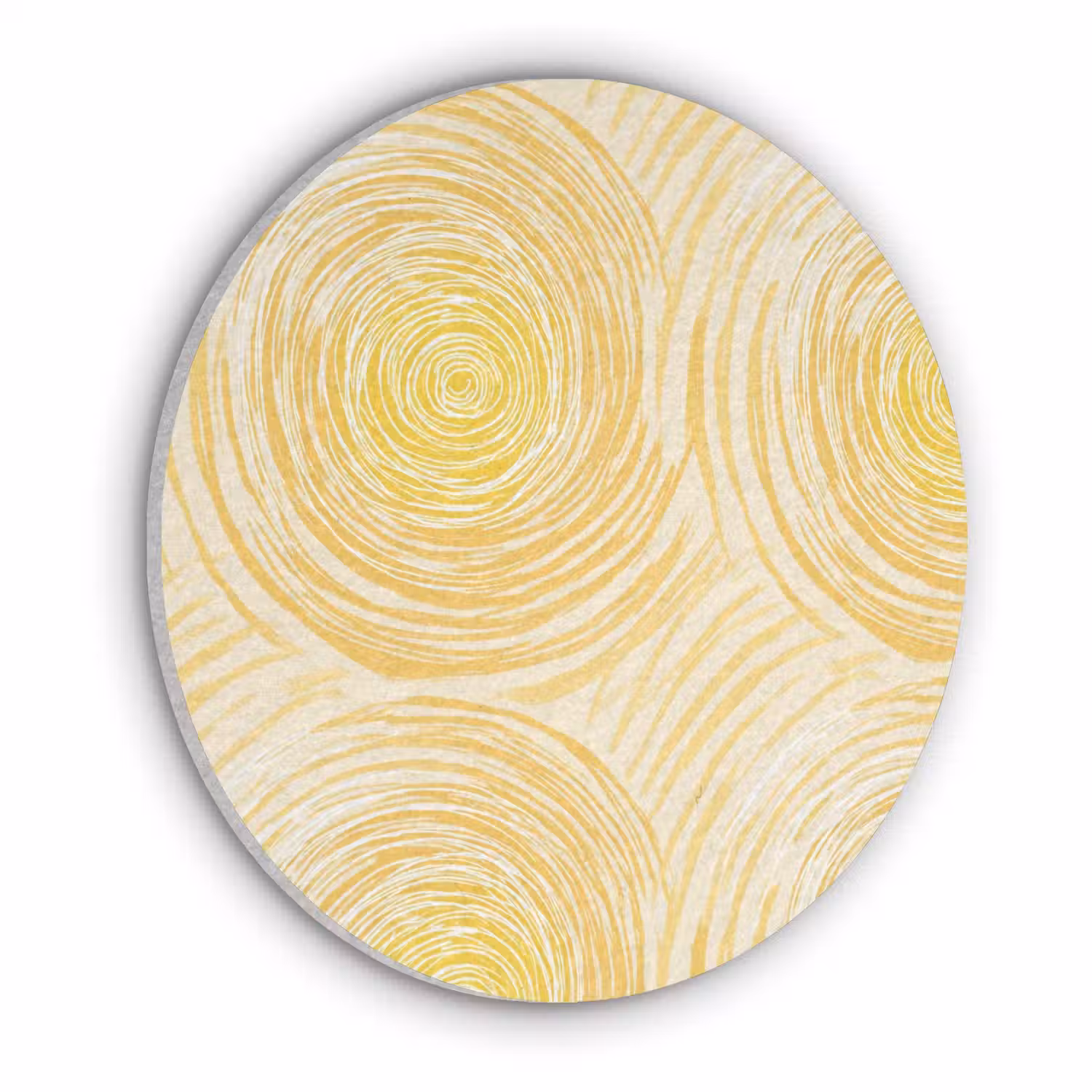 Cirkels - Abstract - Artistiek - Geel Akoestische PET Vilt - Rond klein 838 -3d