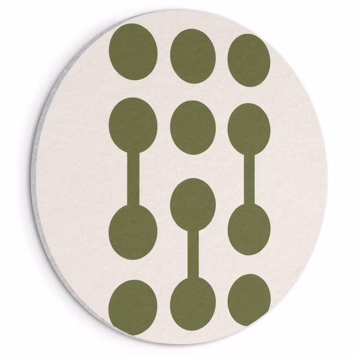 Cirkels - Geometrisch - Abstract - Modern - Groen Akoestische PET Vilt - Rond klein -3d