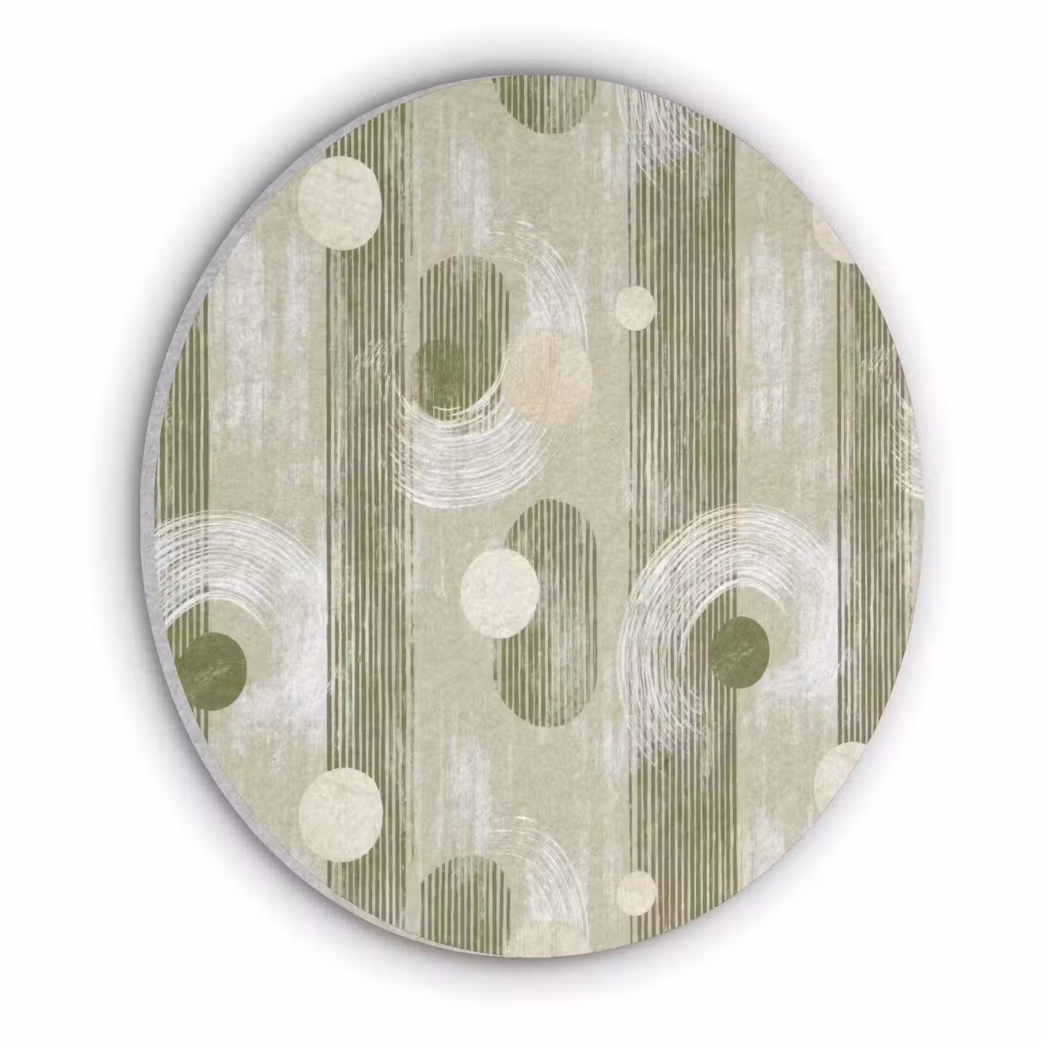 Artistiek - Modern - Groen Akoestische PET Vilt - Rond klein 838 -3d
