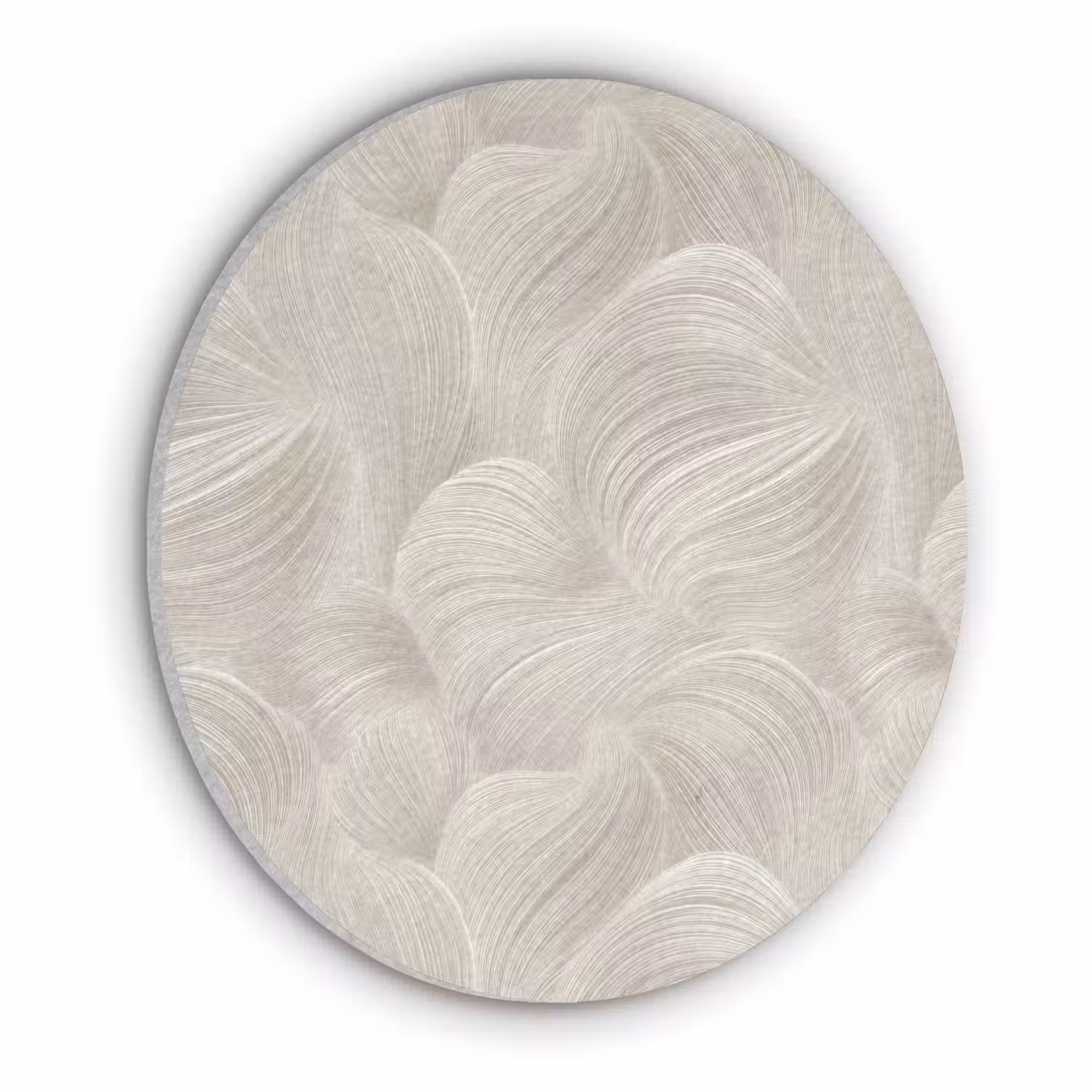 Lijnen - Waaier - Beige Akoestische PET Vilt - Rond klein 838 -3d