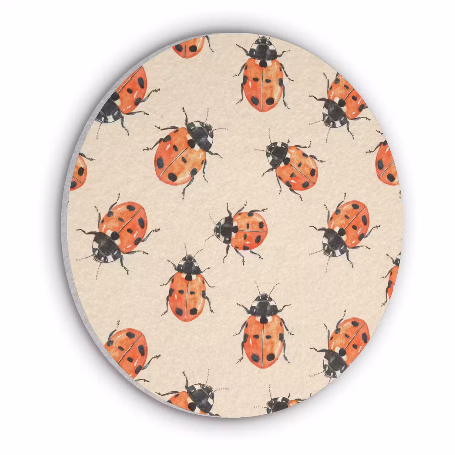 Lieveheersbeestjes - Patroon - Rood Akoestische PET Vilt - Rond klein 838 -3d