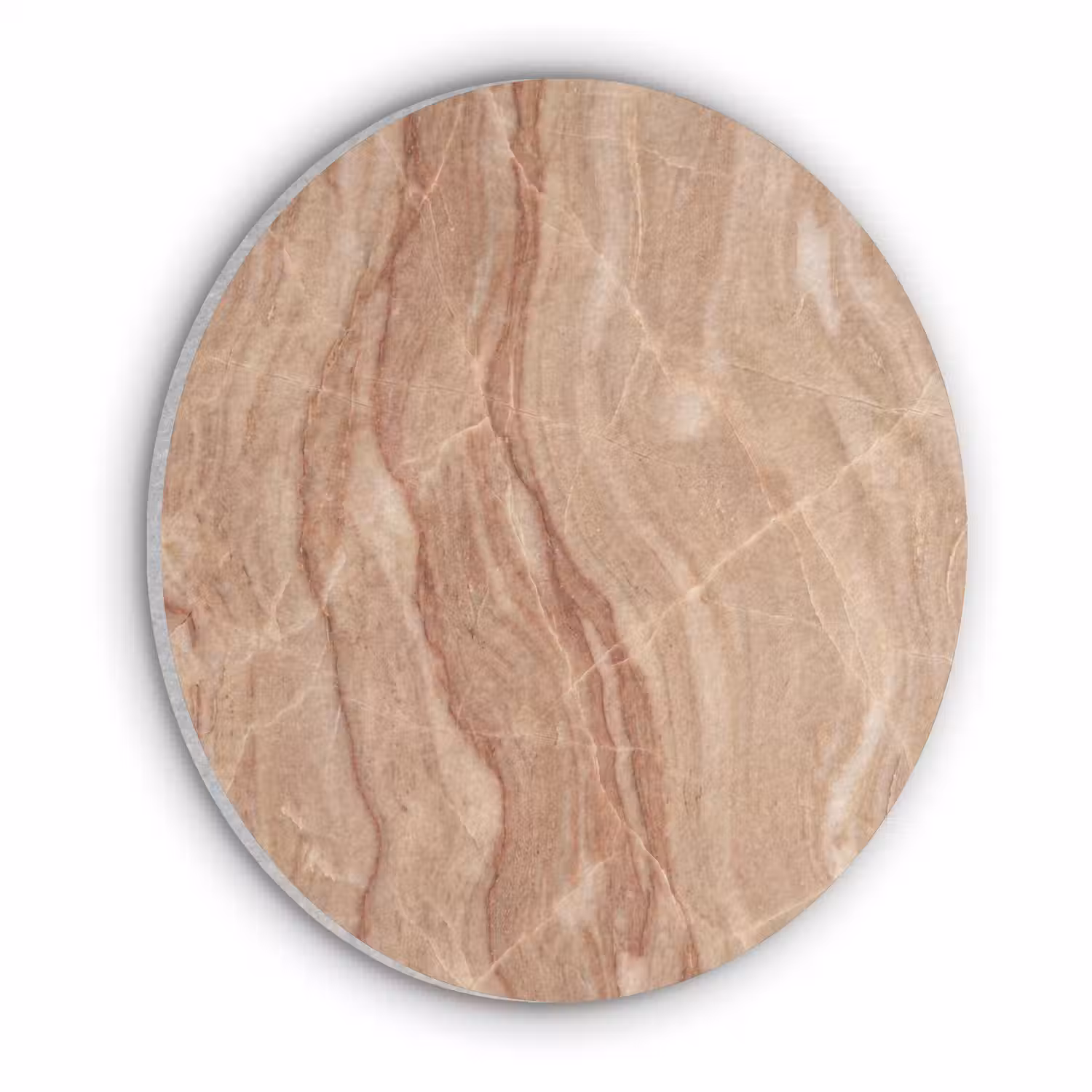 Marmer - Ader - Natuur - Abstract - Beige Akoestische PET Vilt - Rond klein -3d