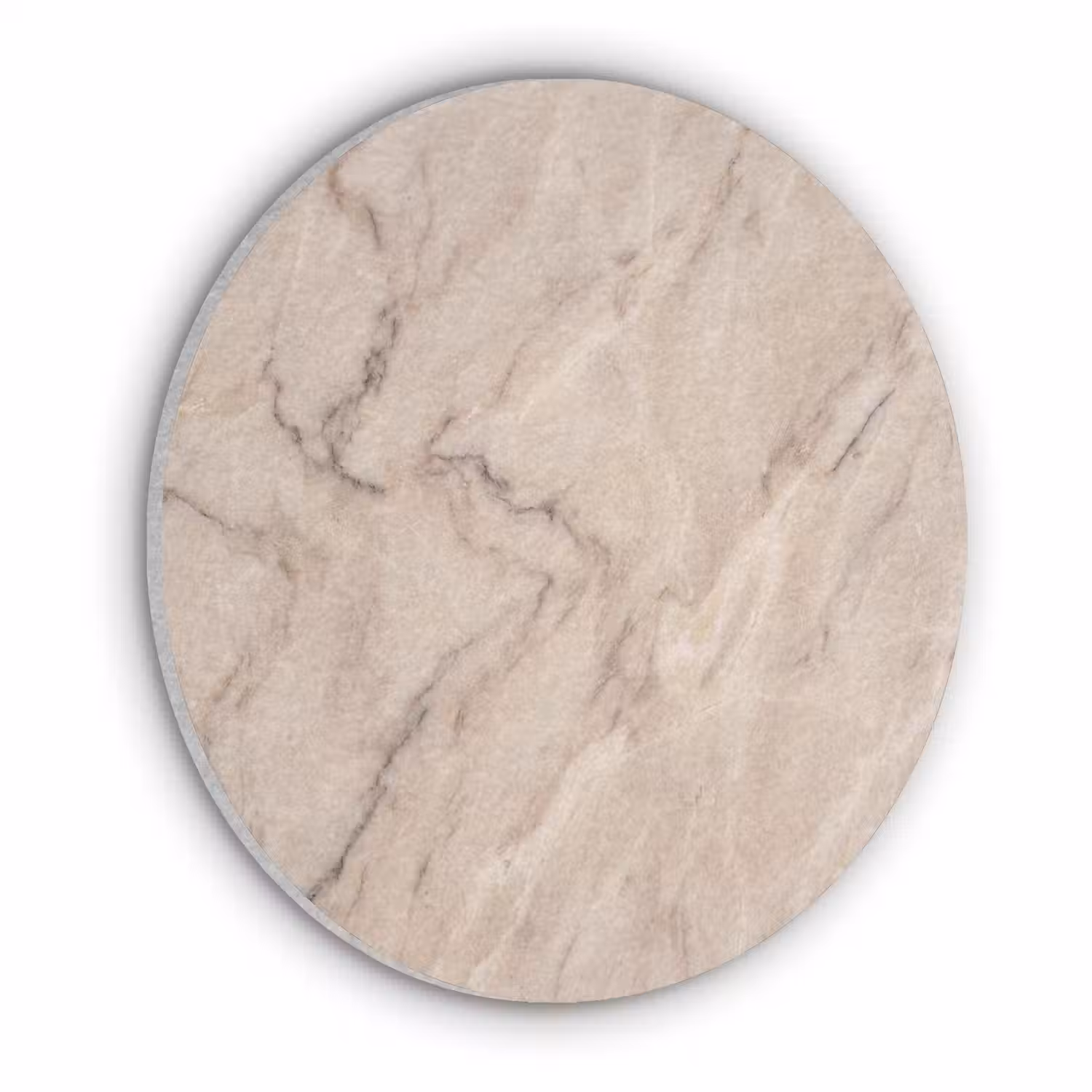 Marmer - Patroon - Abstract - Modern - Beige Akoestische PET Vilt - Rond klein -3d
