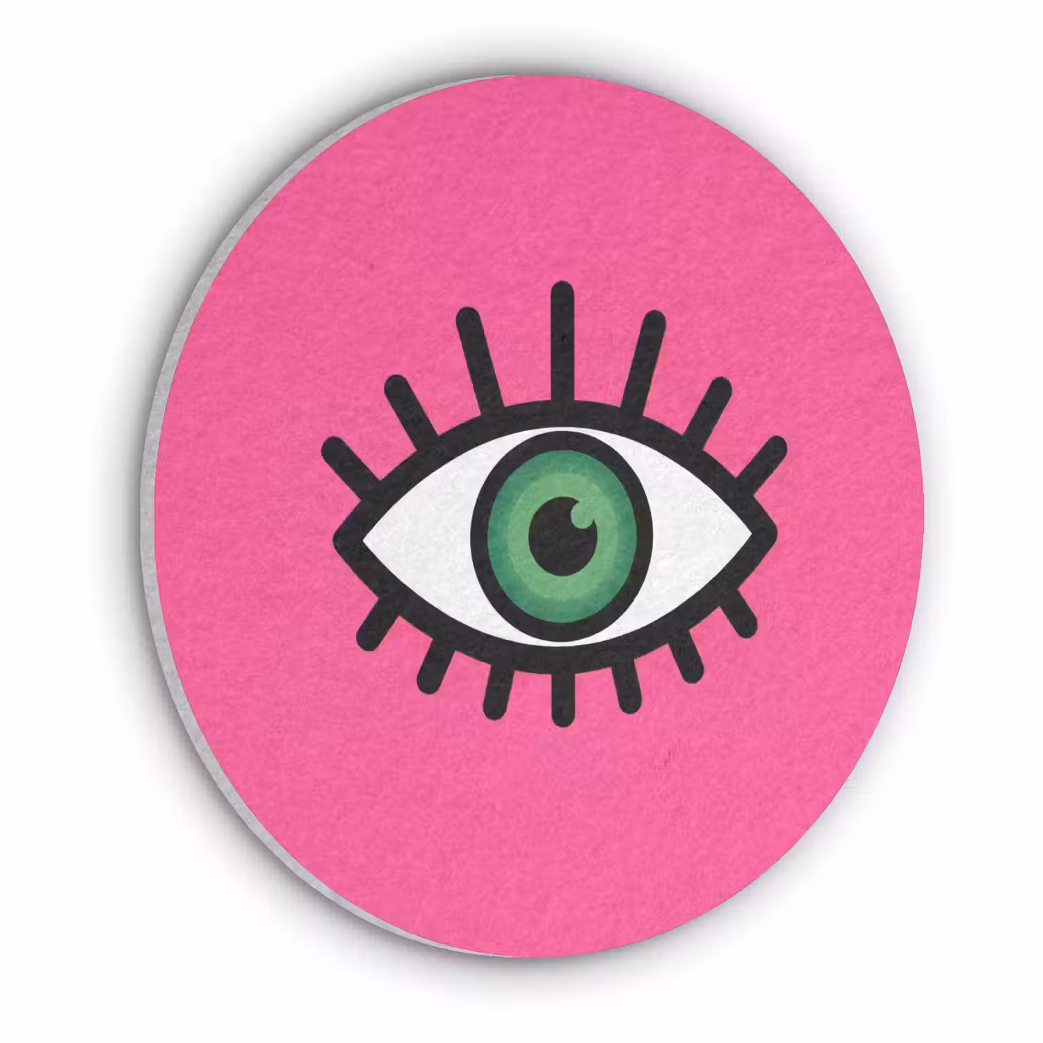 Minimalistisch - Oog - Roze Akoestische PET Vilt - Rond klein -3d