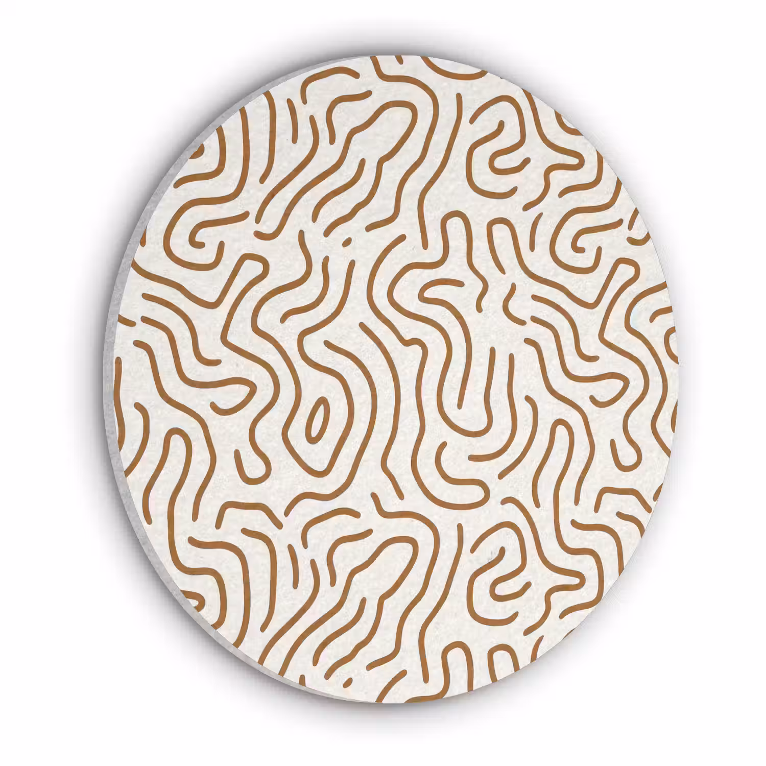 Minimalistisch - Patroon - Terracotta Akoestische PET Vilt - Rond klein 838 -3d