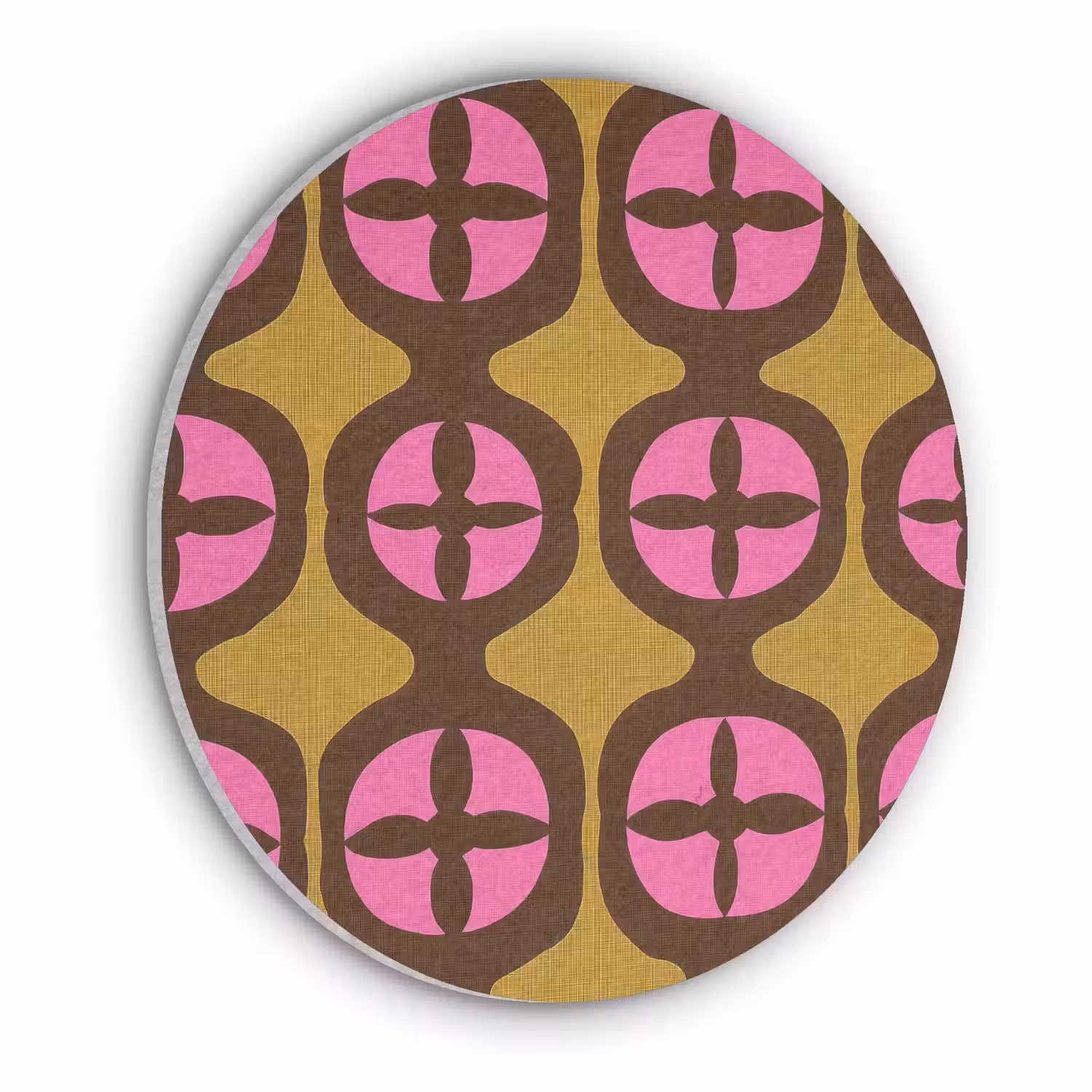 Modern - Patroon - Roze Akoestische PET Vilt - Rond klein 838 -3d