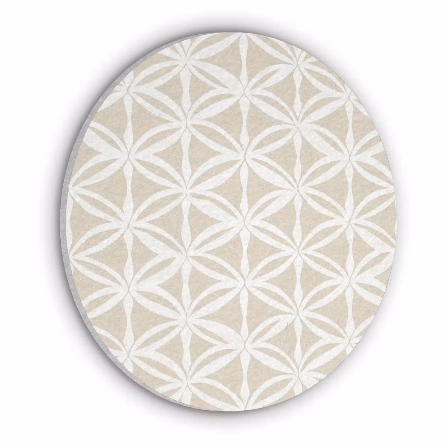 Motief - Modern - Beige Akoestische PET Vilt - Rond klein 838 -3d