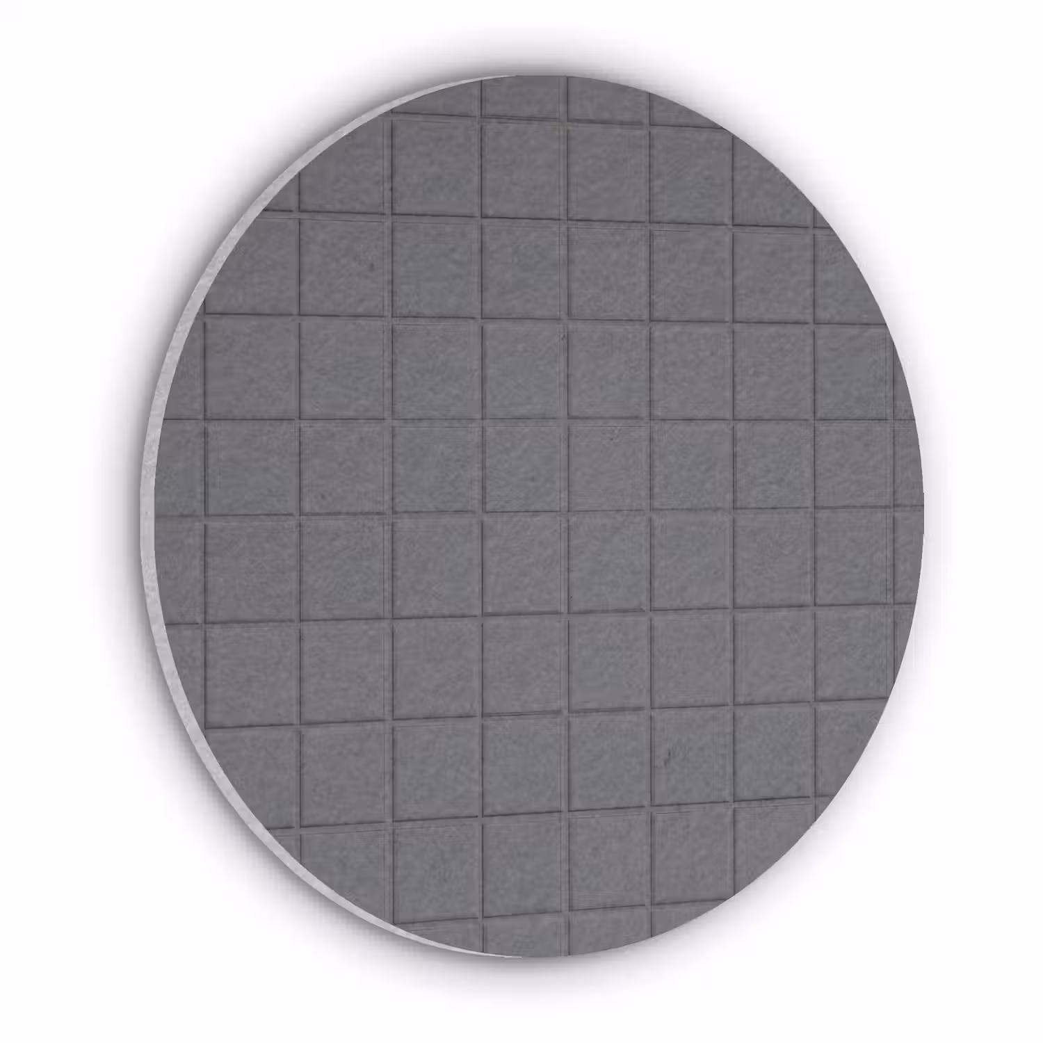 Patroon - Tegel - Grafiet - Grijs Akoestische PET Vilt - Rond klein 838 -3d